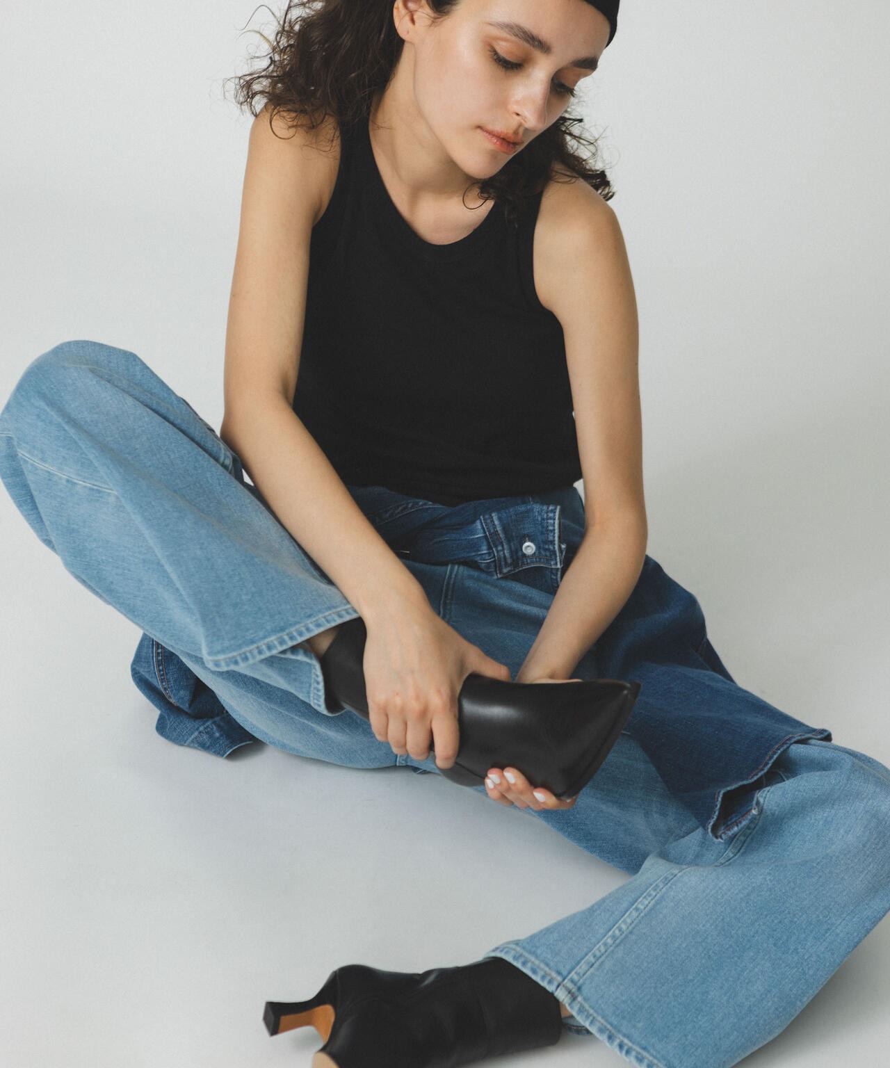 Healthy DENIM/別注PinkPepper ワイドストレートデニム L.ブルー 6714227017