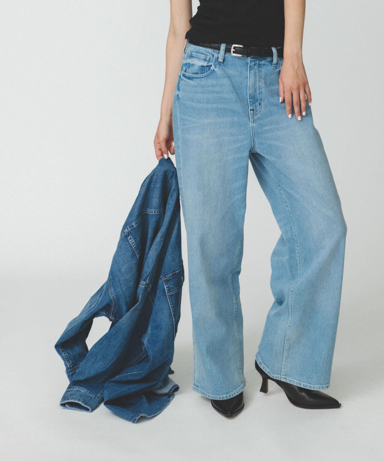 Healthy DENIM/別注PinkPepper ワイドストレートデニム L.ブルー 6714227017