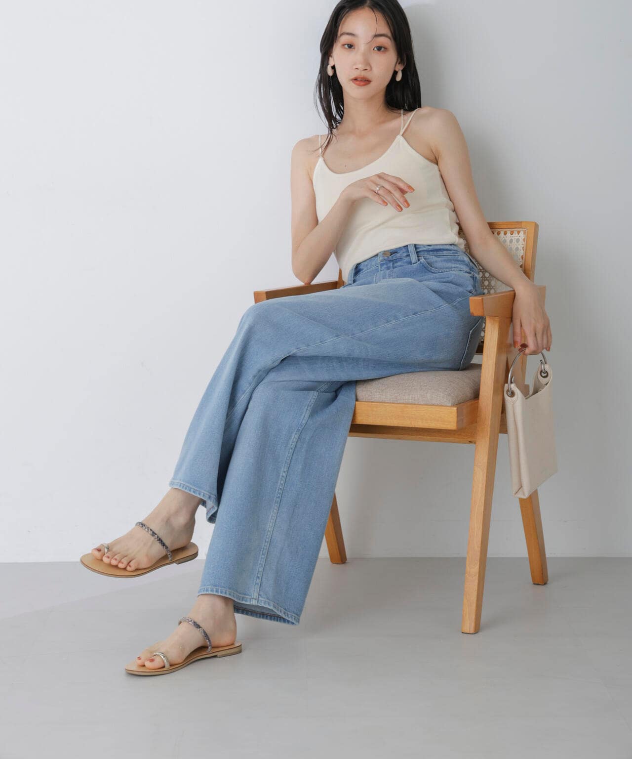 Healthy DENIM/別注PinkPepper ワイドストレートデニム L.ブルー 6714227017