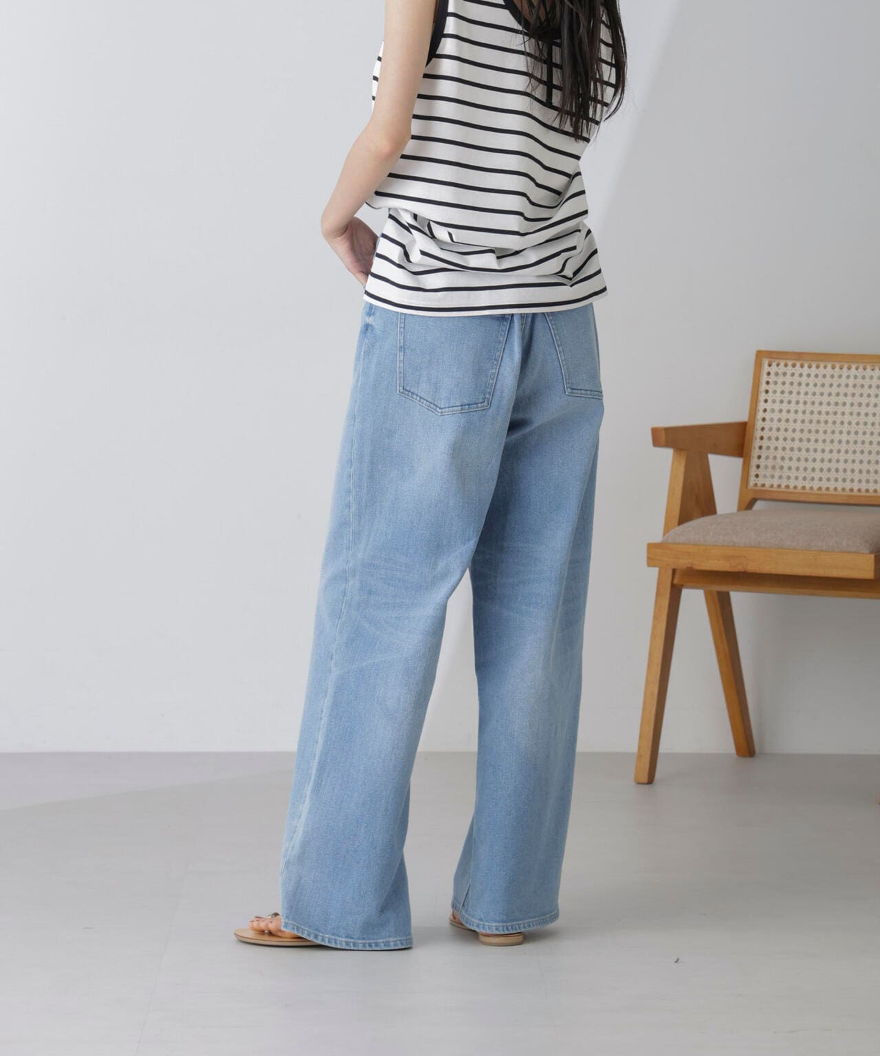 Healthy DENIM/別注PinkPepper ワイドストレートデニム L.ブルー 6714227017