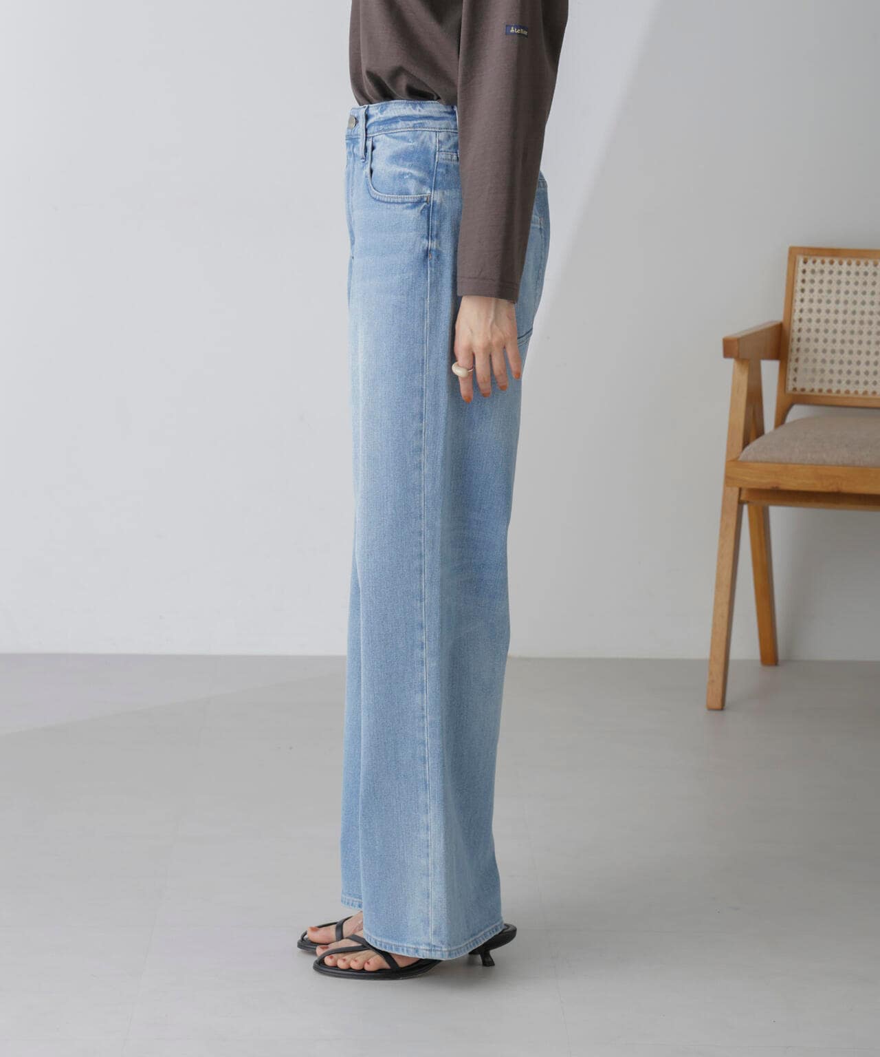 Healthy DENIM/別注PinkPepper ワイドストレートデニム L.ブルー 6714227017