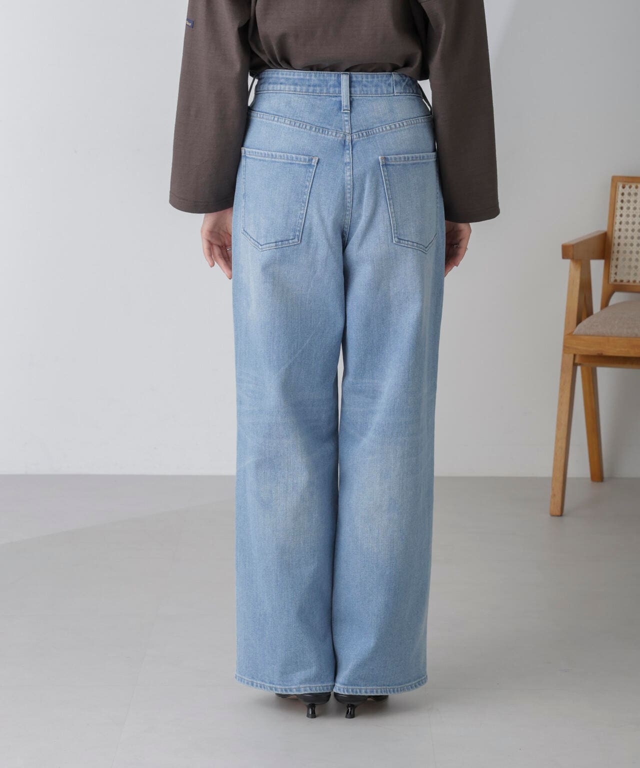 Healthy DENIM/別注PinkPepper ワイドストレートデニム L.ブルー 6714227017