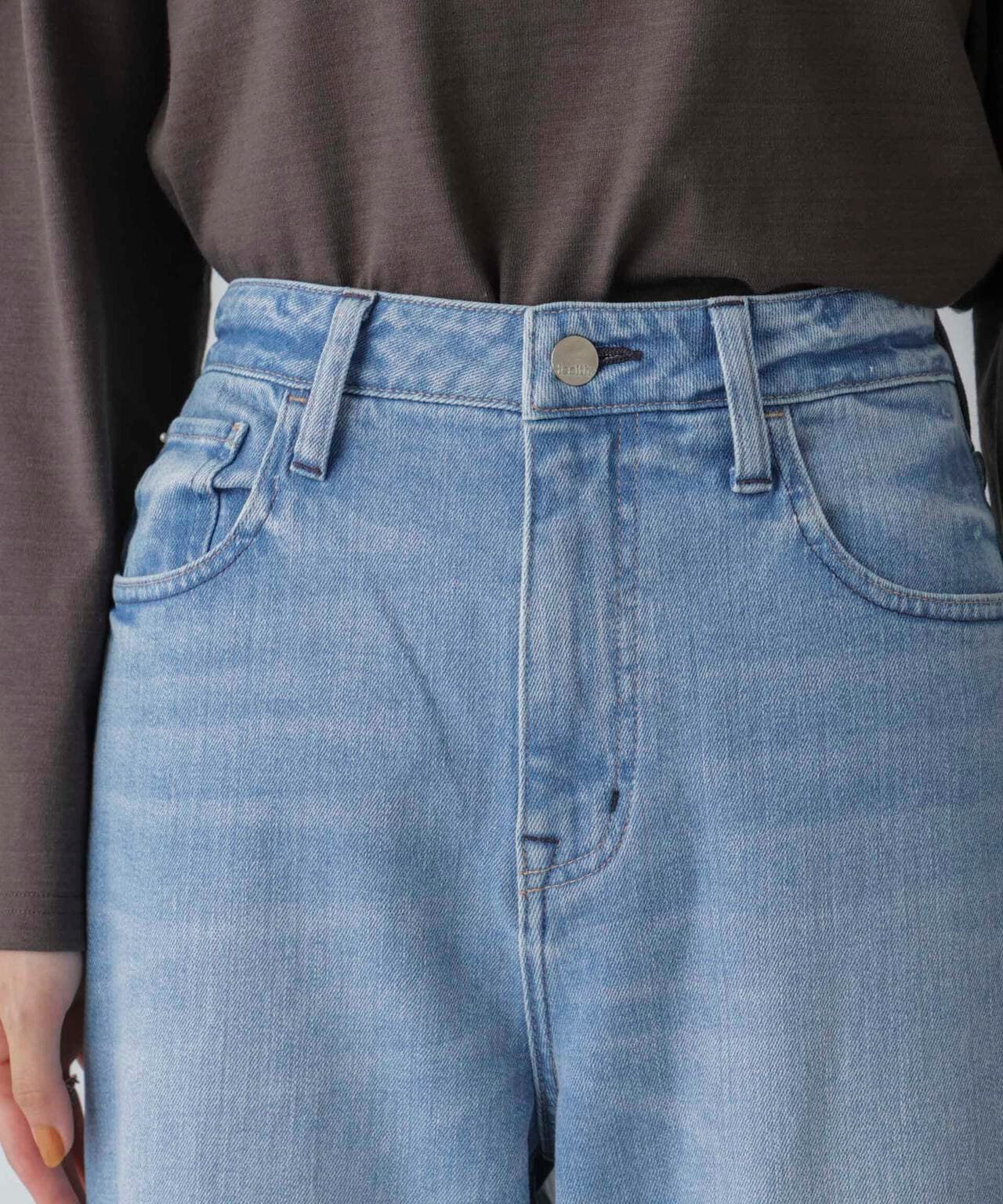Healthy DENIM/別注PinkPepper ワイドストレートデニム L.ブルー 6714227017