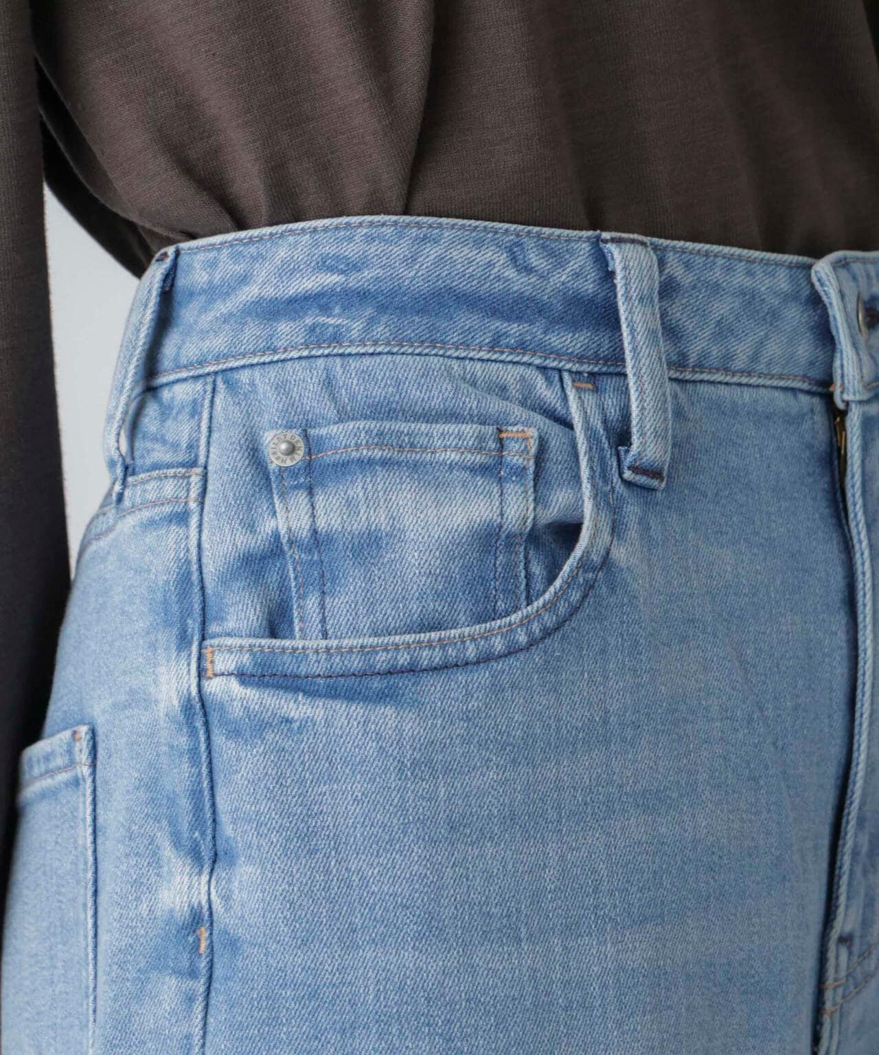 Healthy DENIM/別注PinkPepper ワイドストレートデニム L.ブルー 6714227017