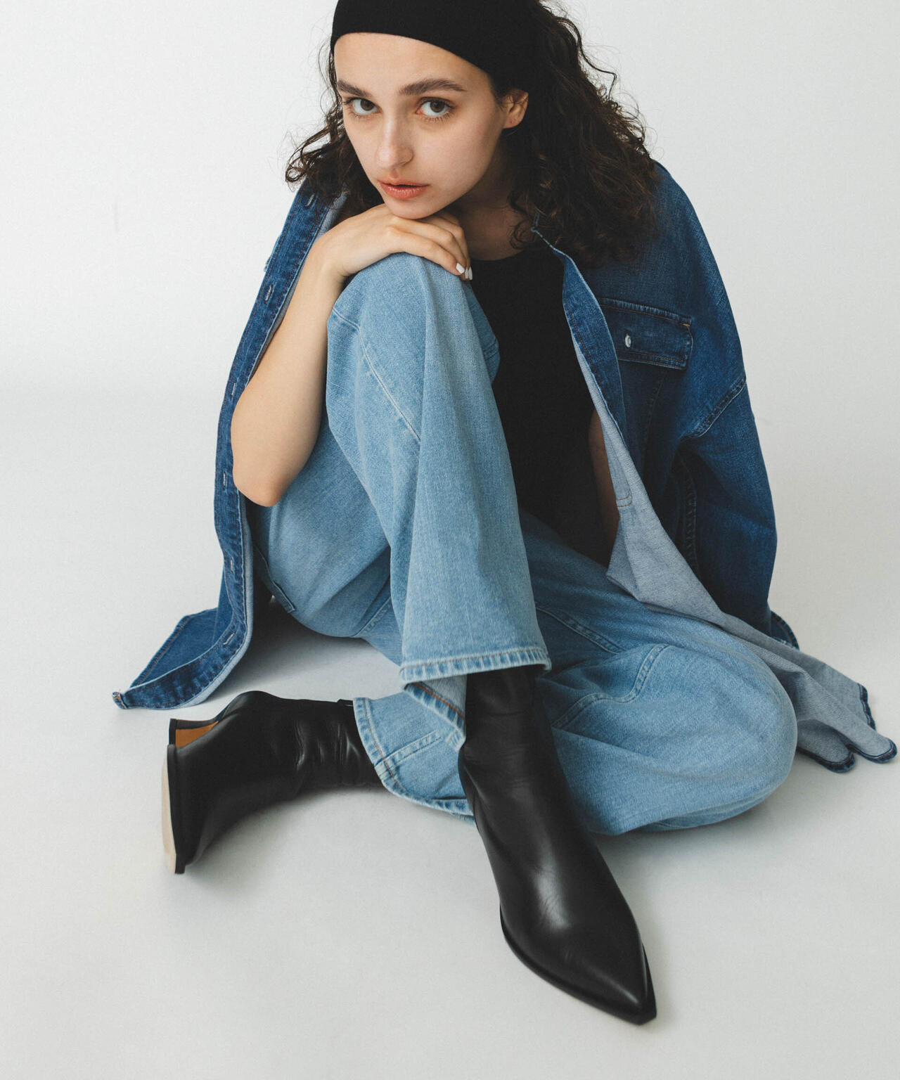 Healthy DENIM/別注PinkPepper ワイドストレートデニム L.ブルー 6714227017