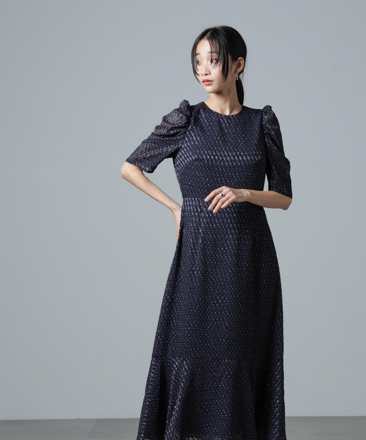 troisiemechaco/カットジャガードワンピース 6715119061