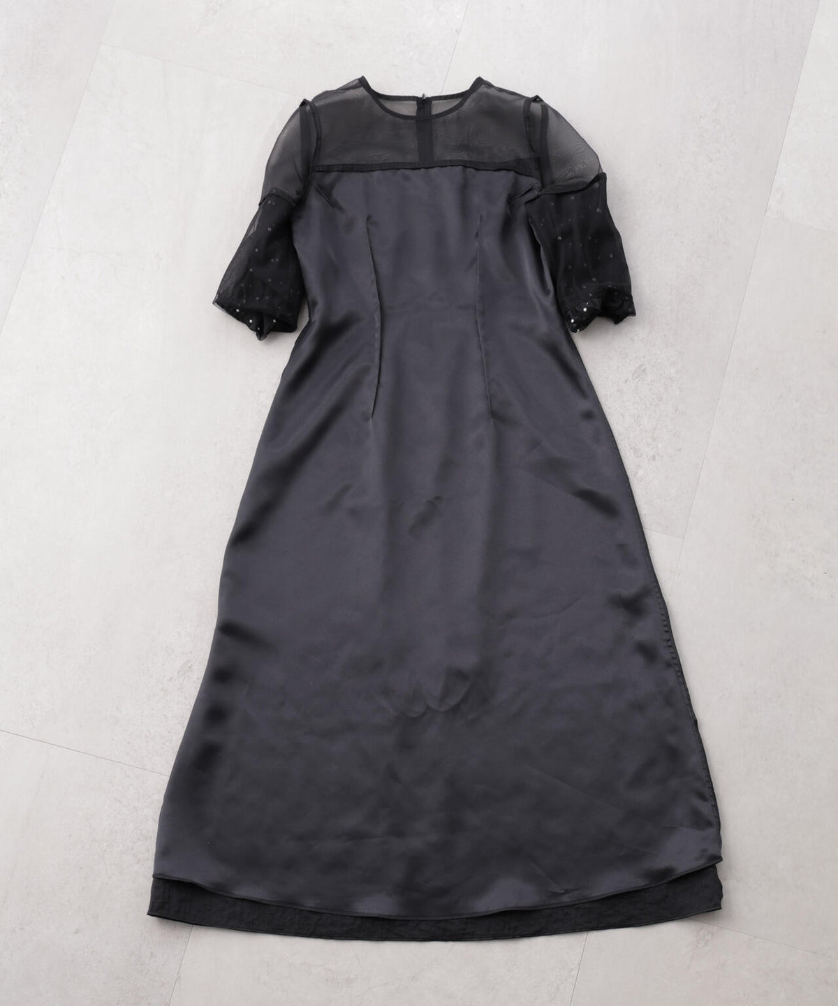 kaene/デザインオーガンミックスドレス 6715119064