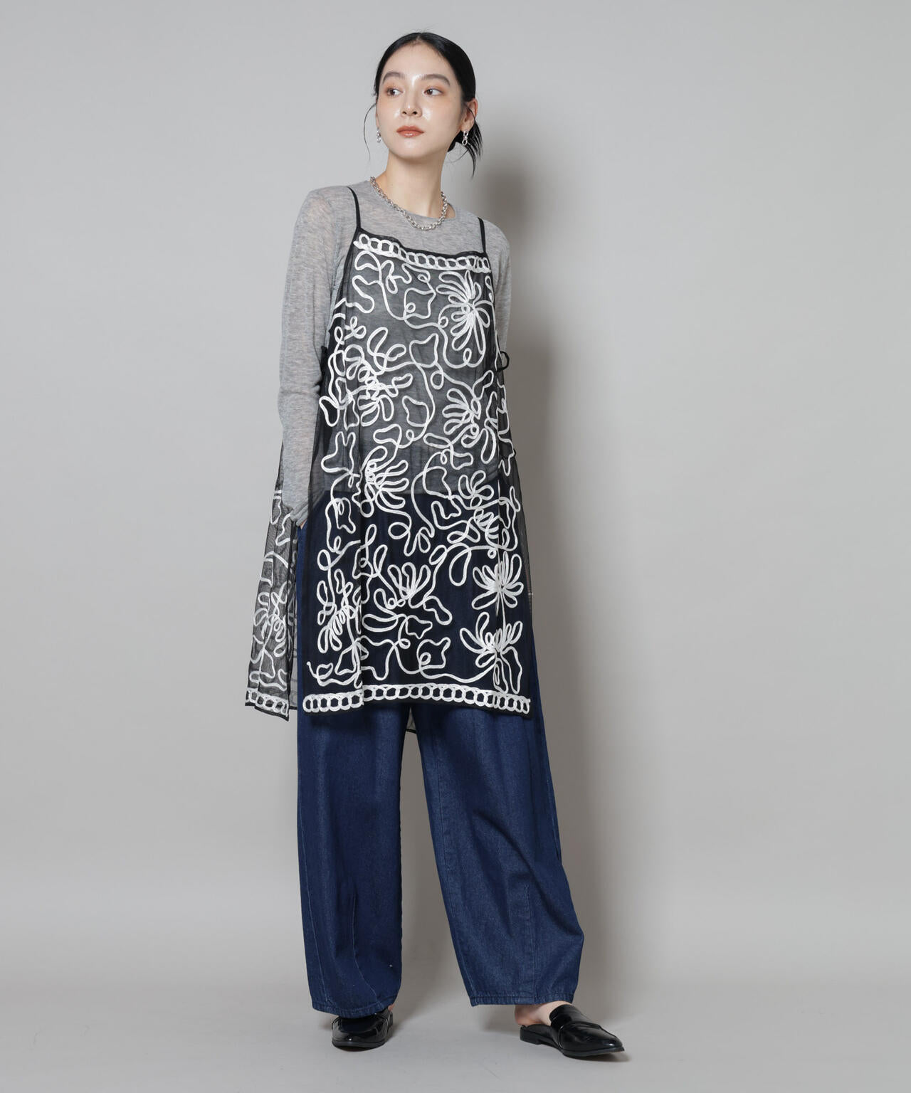 Sara mallika/TULLETAPEEMBRIODERY CAMI DRESS 6715219041