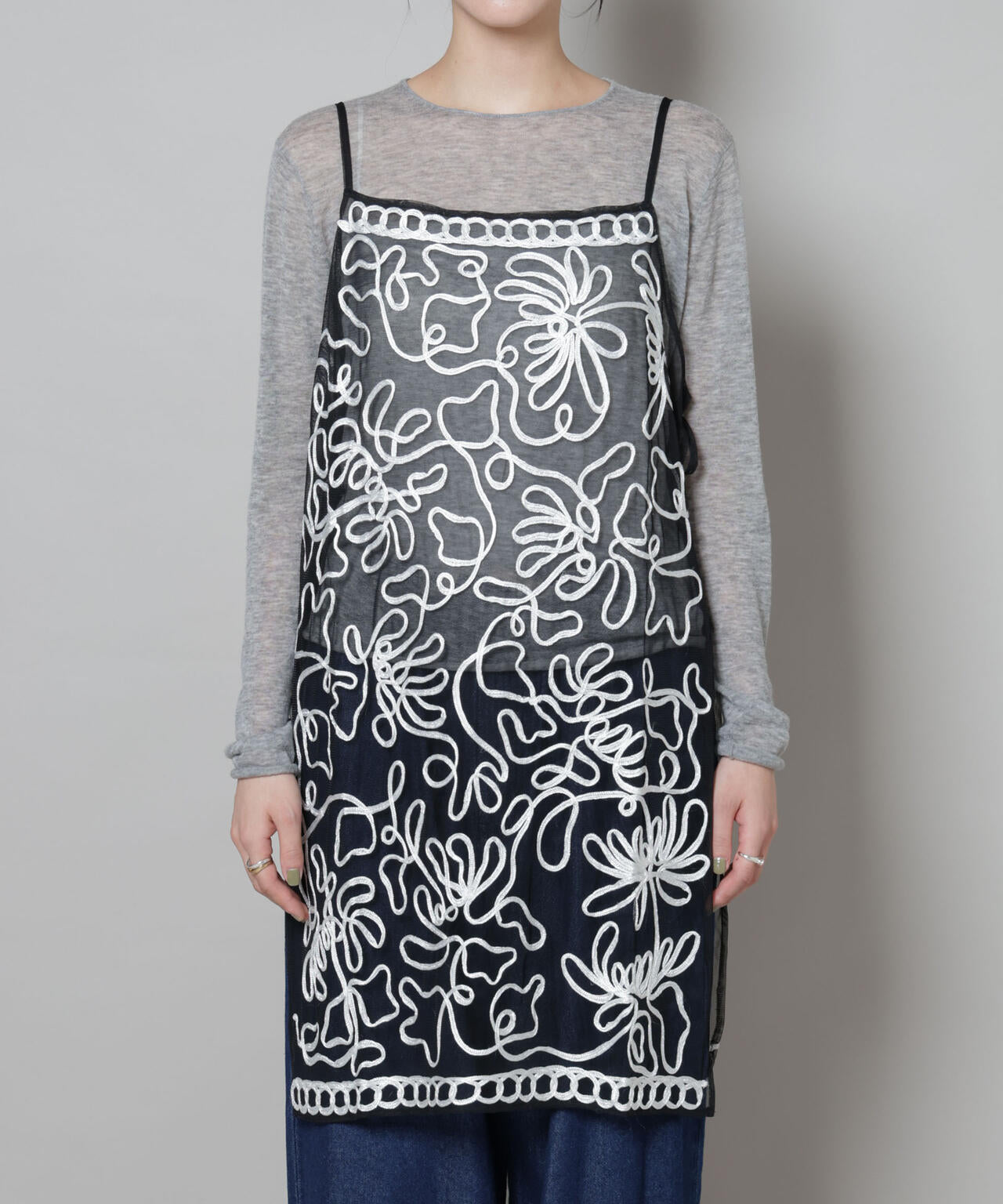 Sara mallika/TULLETAPEEMBRIODERY CAMI DRESS 6715219041