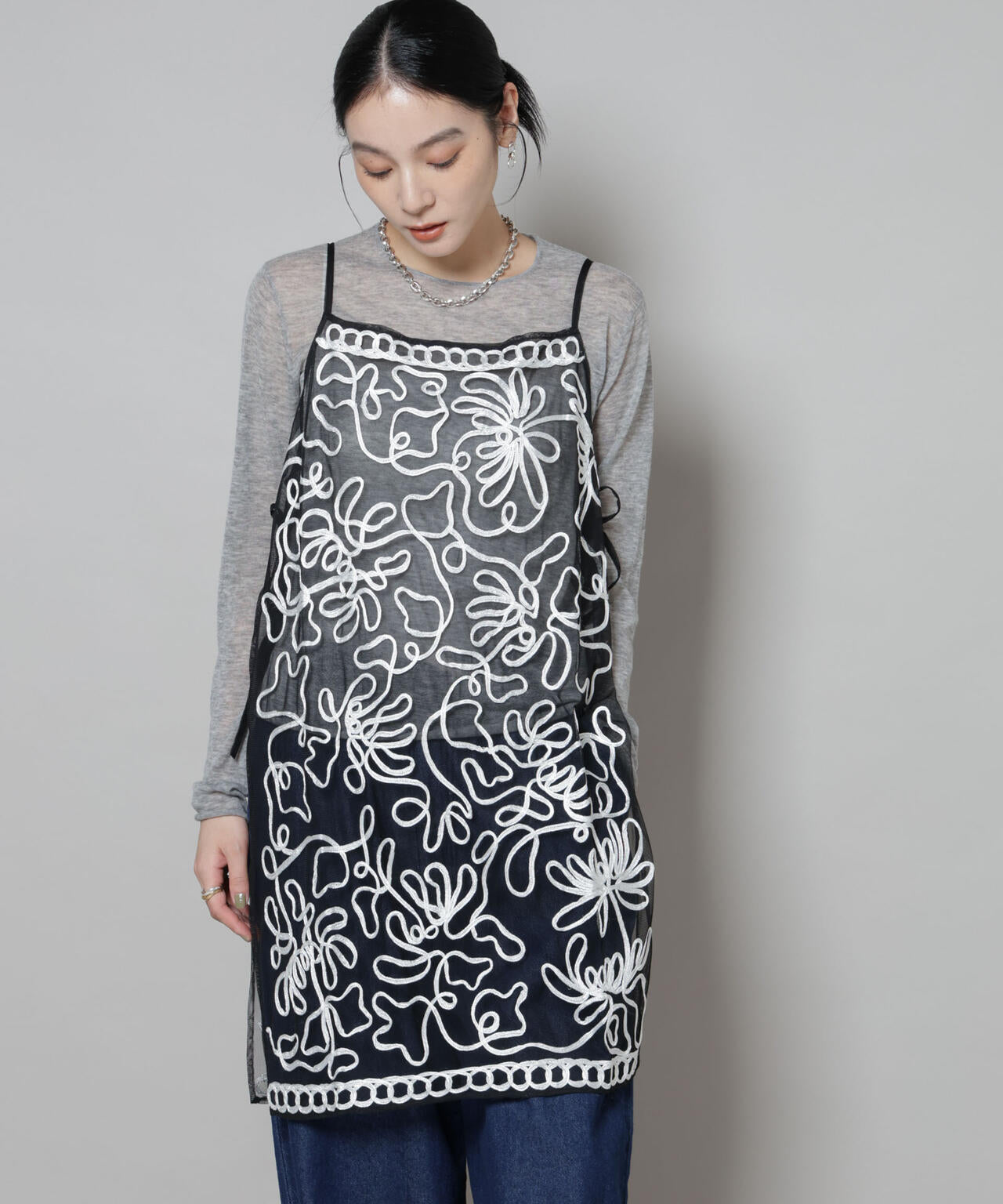 Sara mallika/TULLETAPEEMBRIODERY CAMI DRESS 6715219041