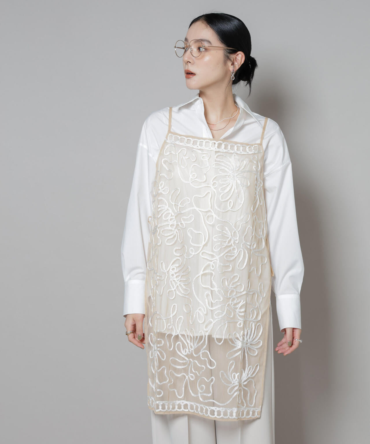 Sara mallika/TULLETAPEEMBRIODERY CAMI DRESS 6715219041
