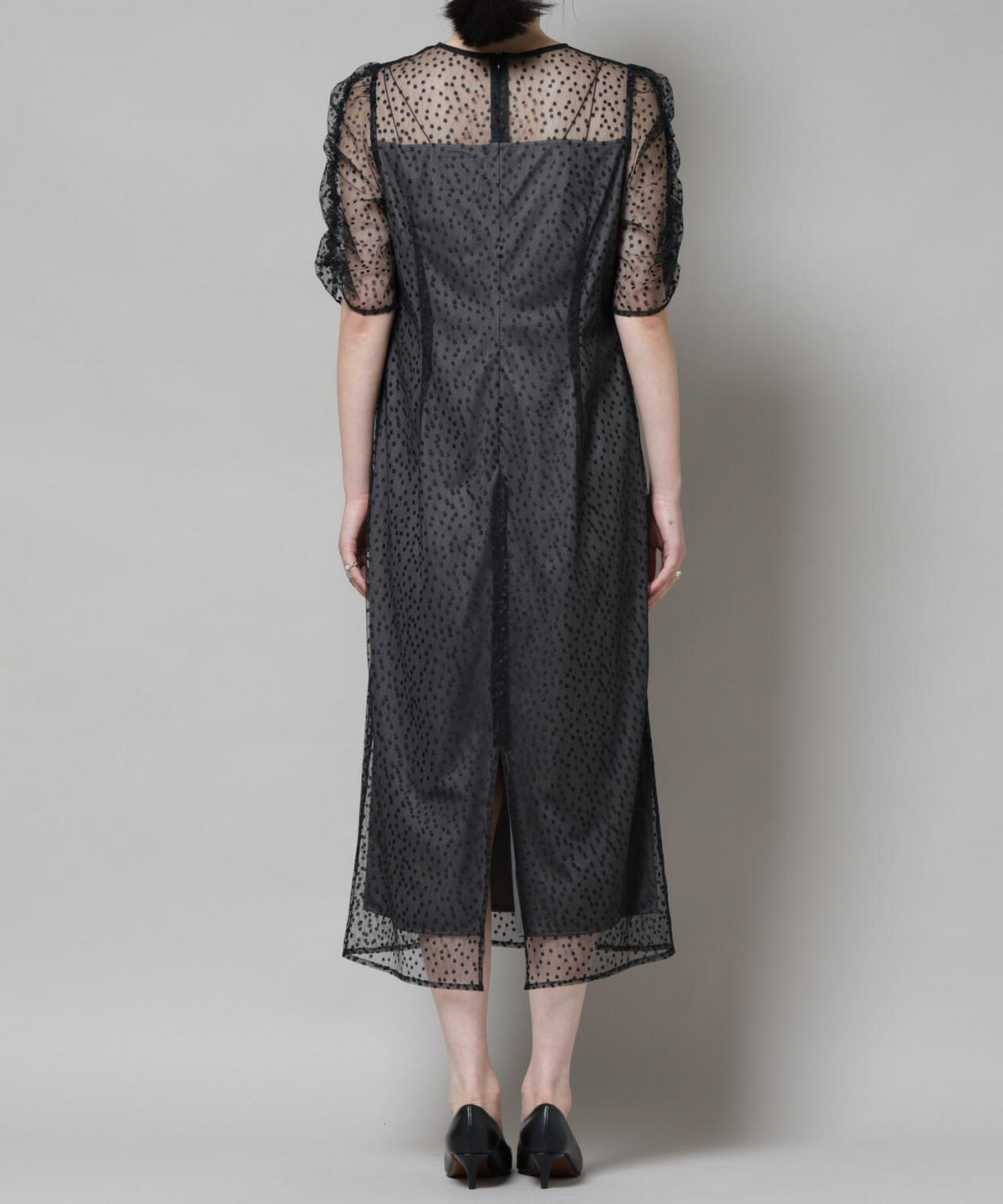 troisiemechaco/ドットチュールジャガードワンピース 6715219045