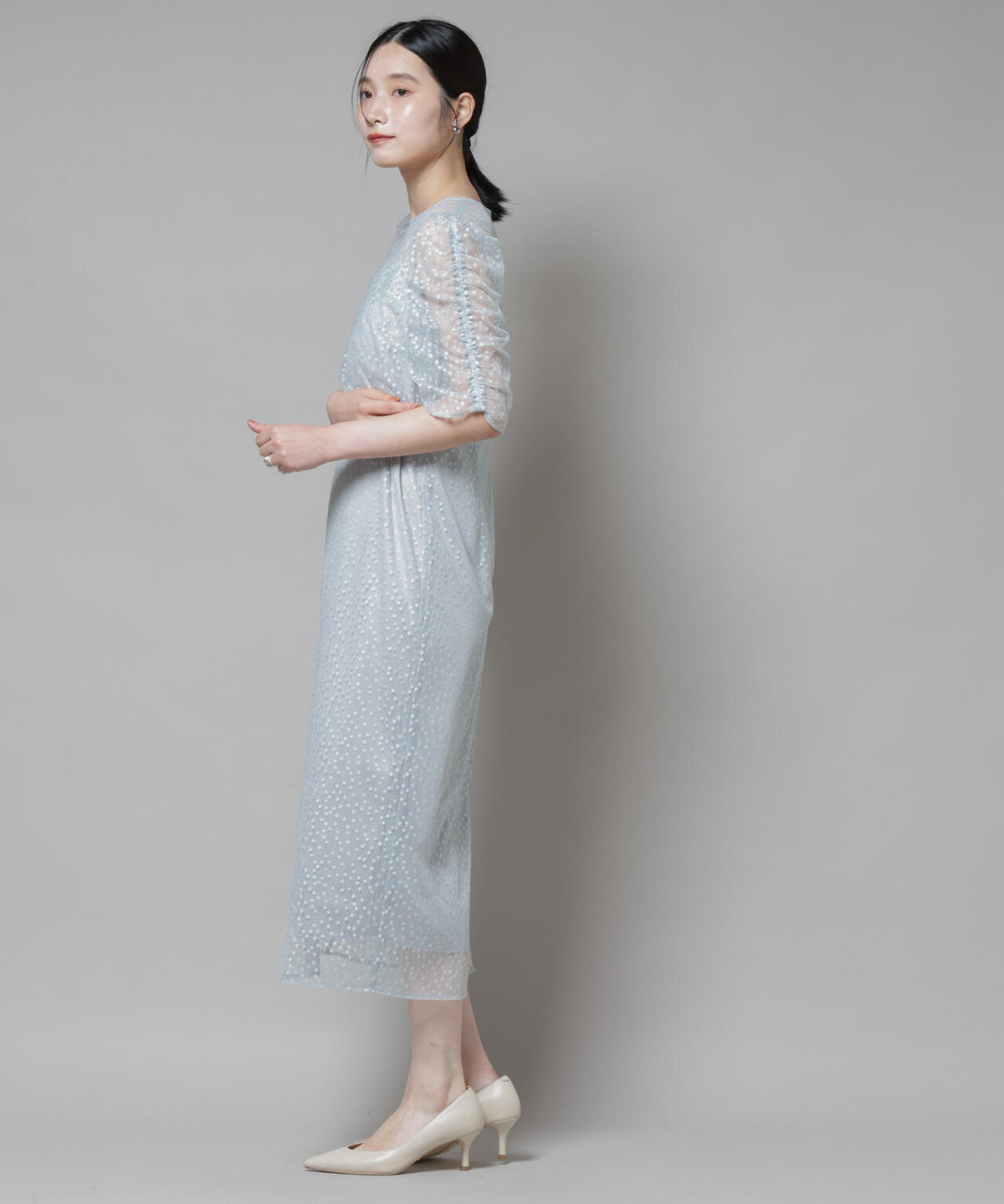 troisiemechaco/ドットチュールジャガードワンピース 6715219045