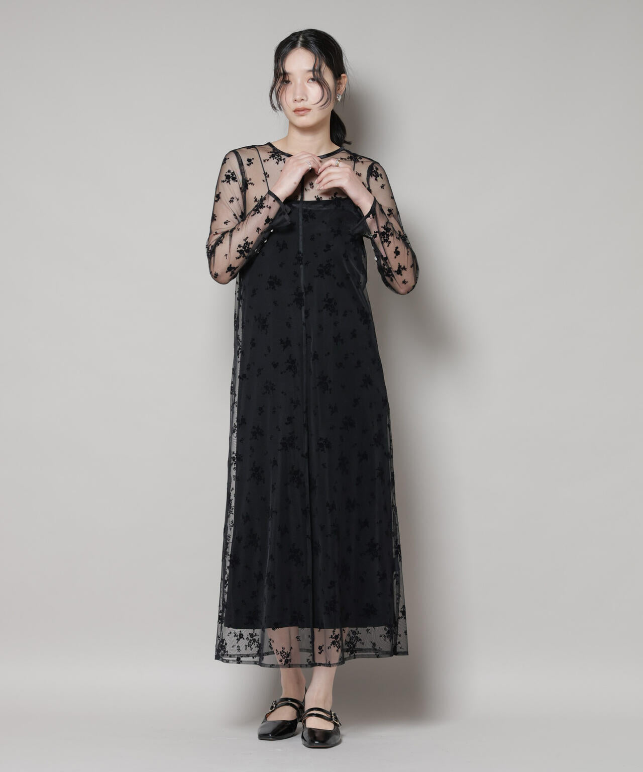 kaene/フロッキーベロア2wayドレス 6715219049