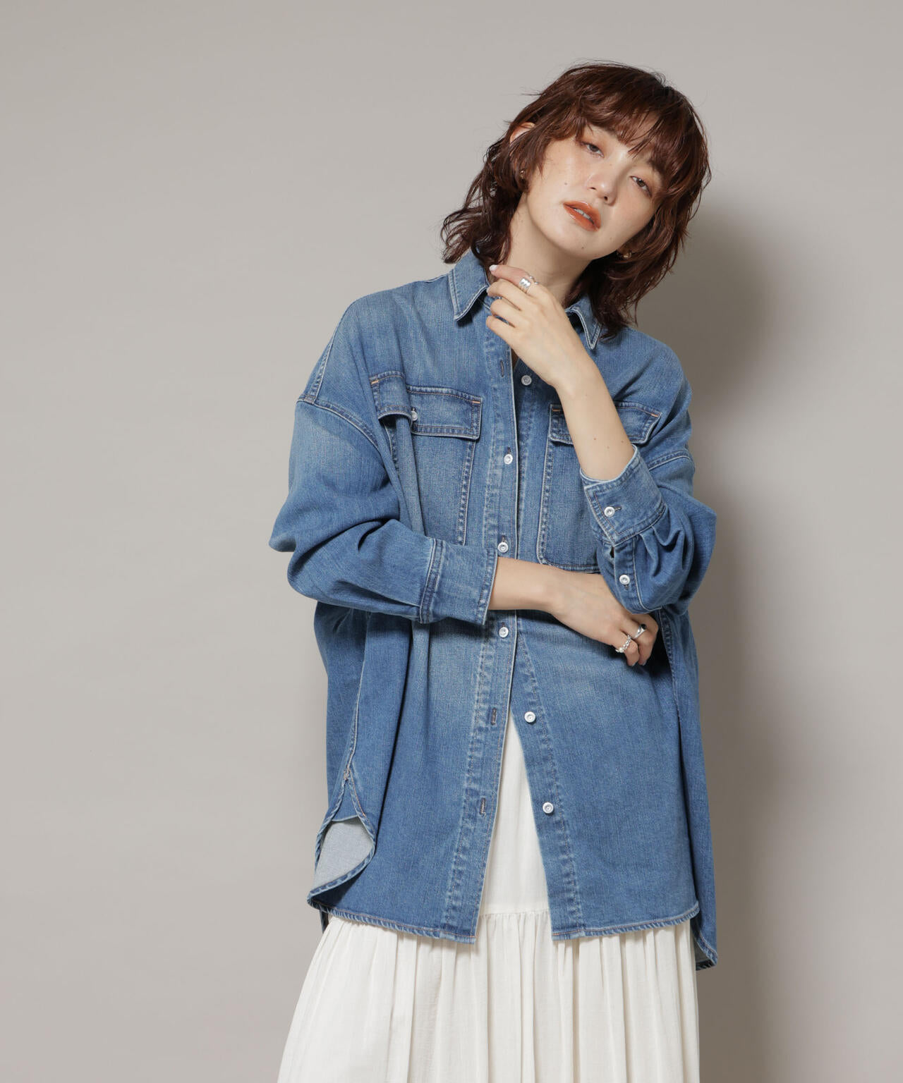 Healthy DENIM/Almond デニム ビッグシャツ 6715220024