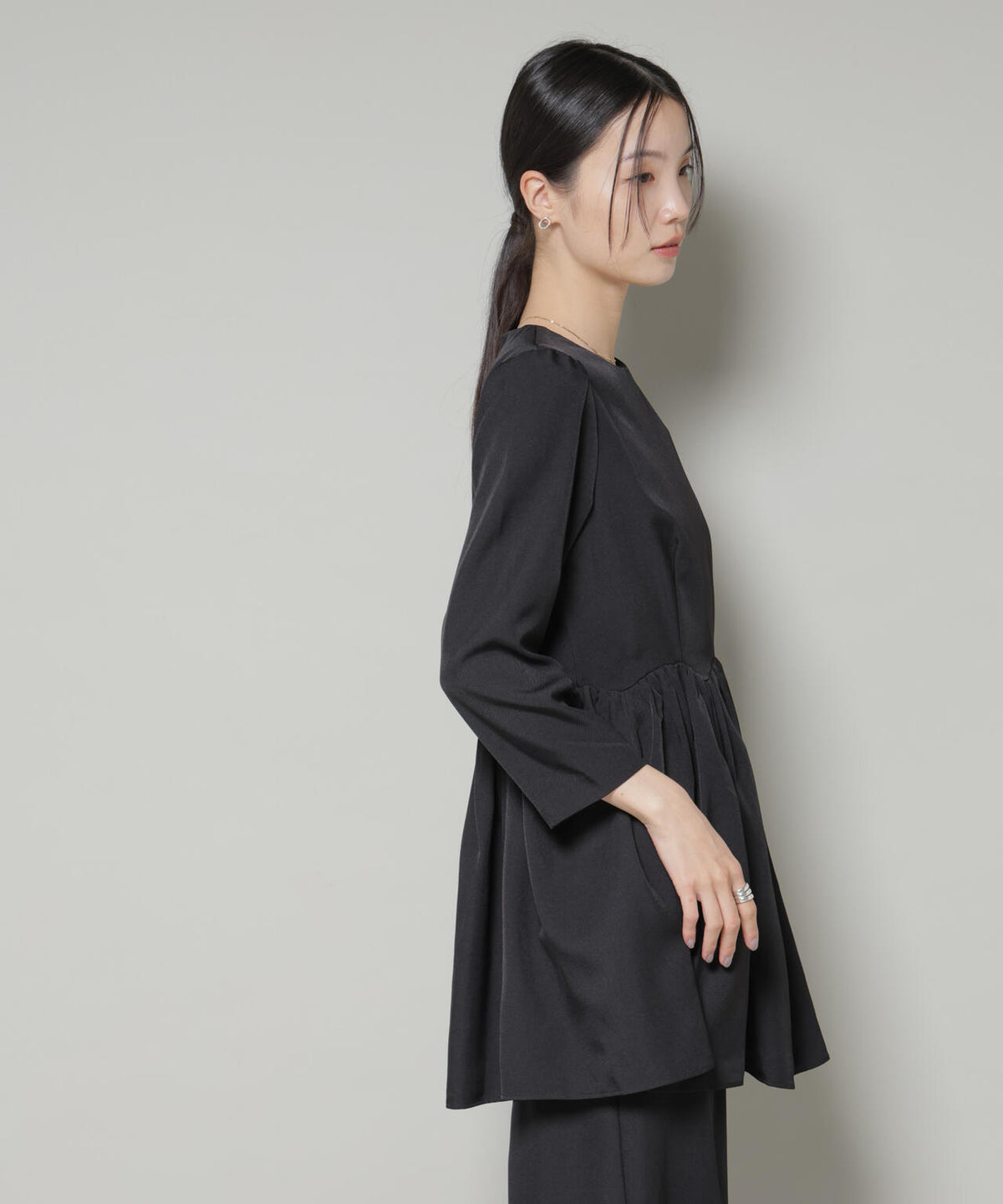 troisieme chaco/TWILL ペプラムトップス(セットアップ可) 6715220034