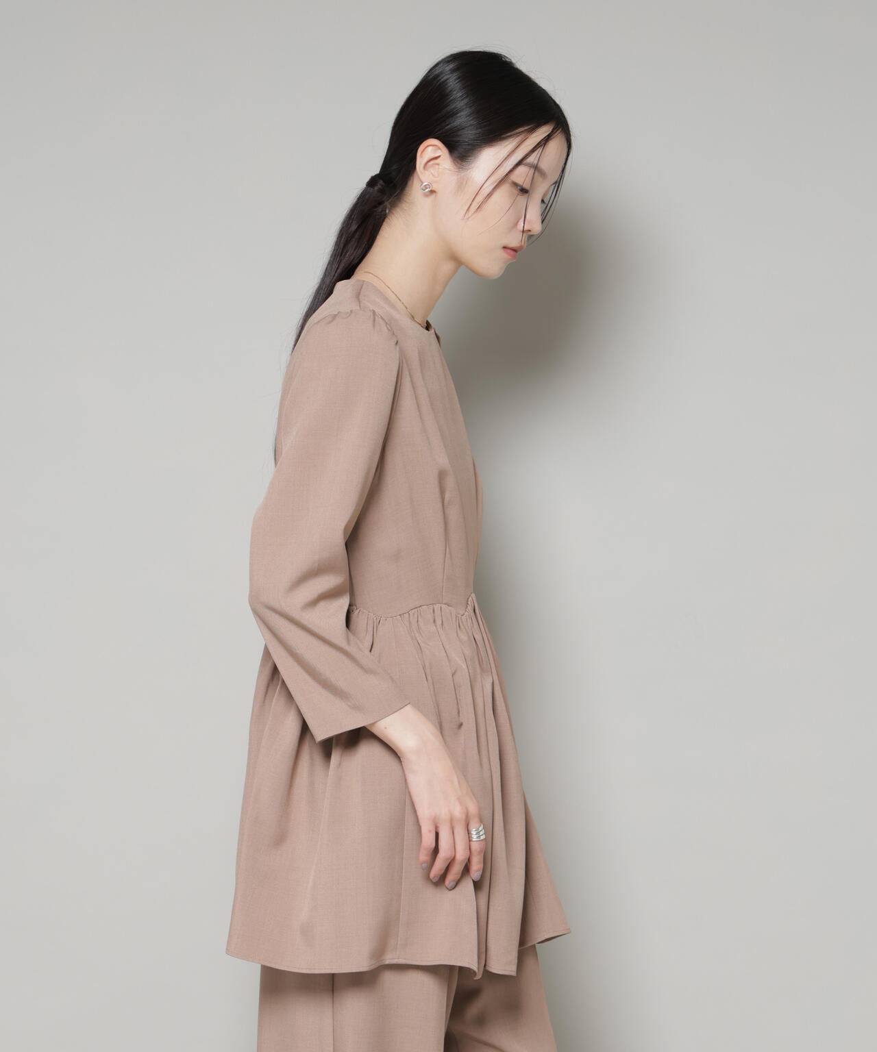 troisieme chaco/TWILL ペプラムトップス(セットアップ可) 6715220034