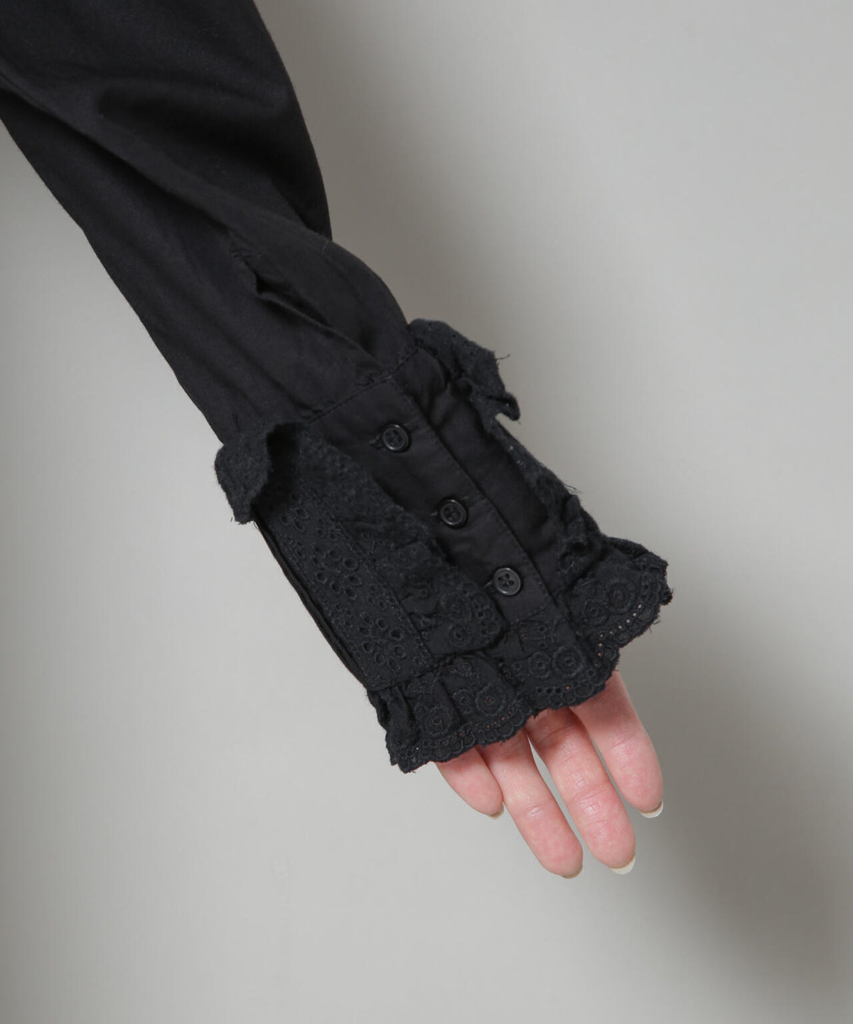 Sara mallika/COTTON PINTUCK LACE BLOUSE 6715221001