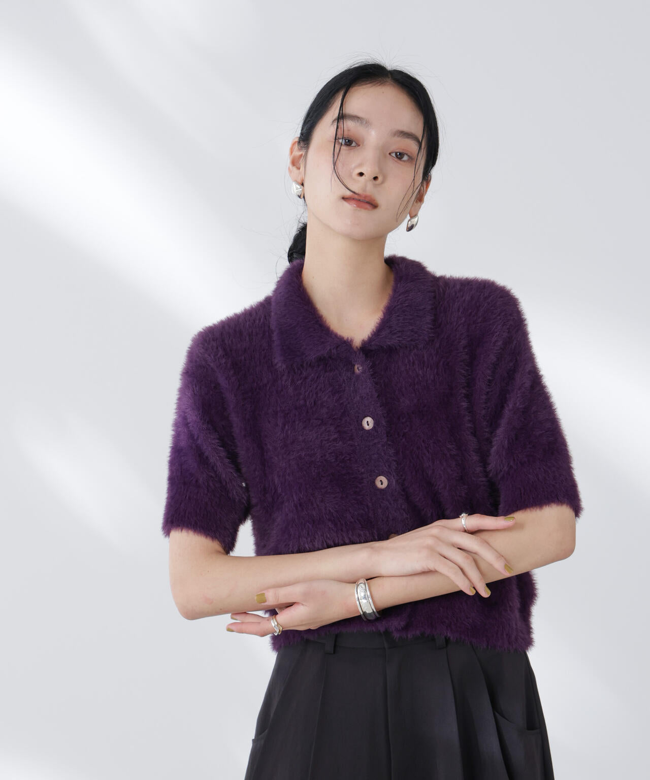 BAUM UND PFERDGARTEN/Furry Knit カーディガン 6715222056
