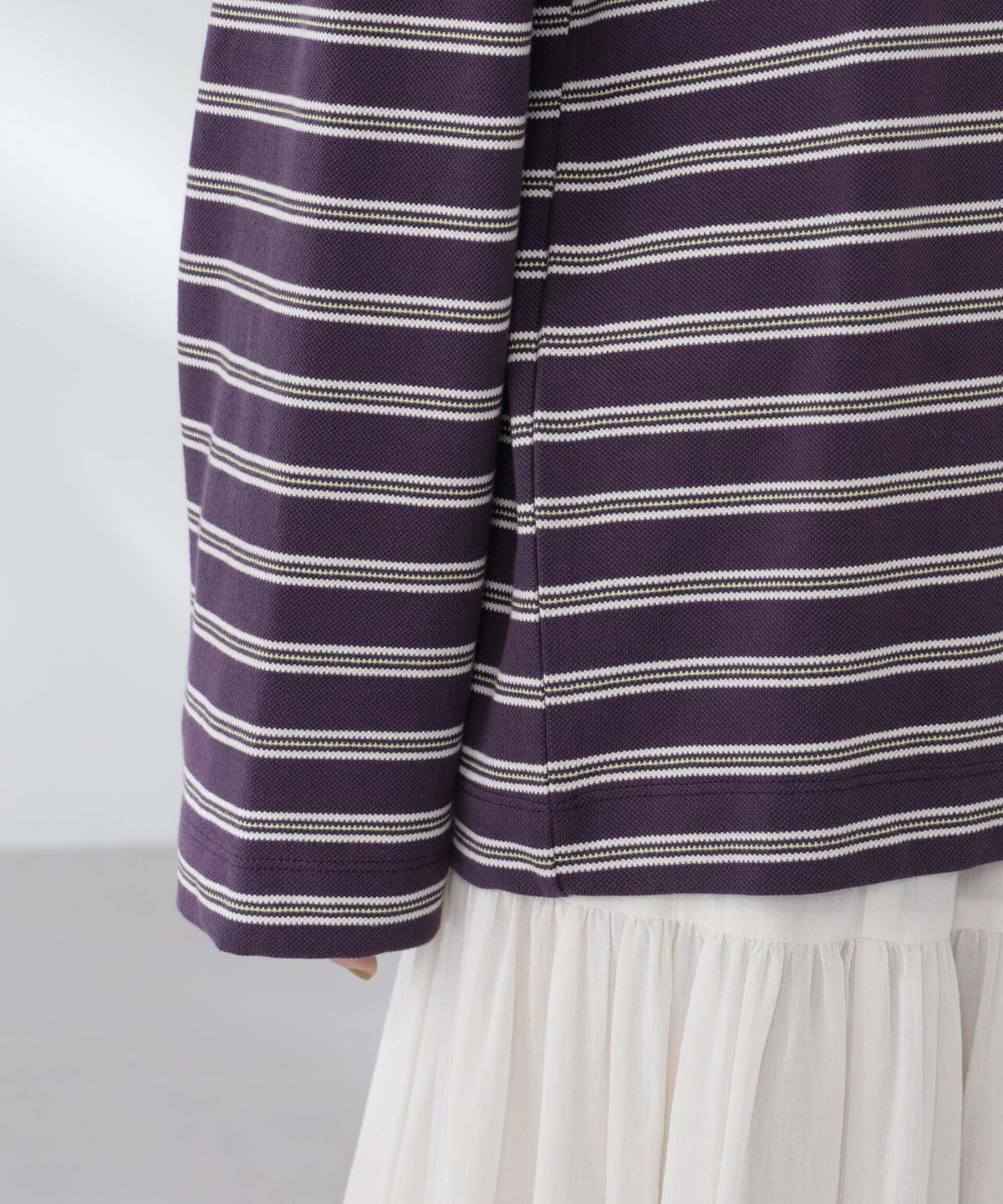 BAUM UND PFERDGARTEN/Cotton Pique 長袖ポロシャツ 6715223036