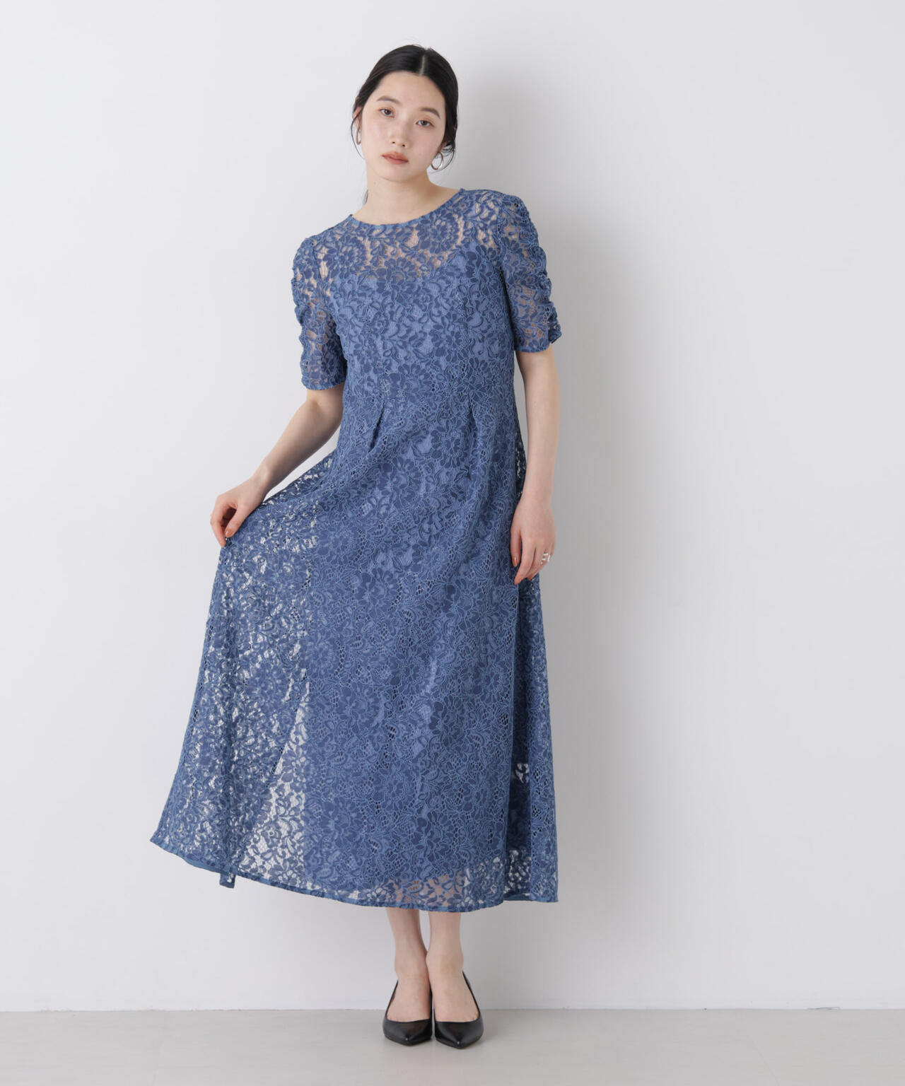 kaene/配色レースエプロンワンピース 6716119018