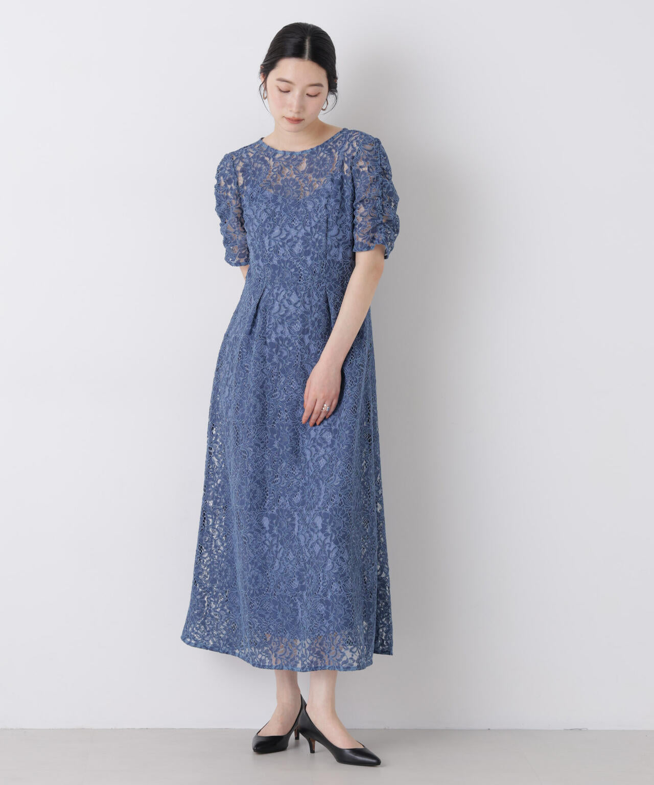 kaene/配色レースエプロンワンピース 6716119018