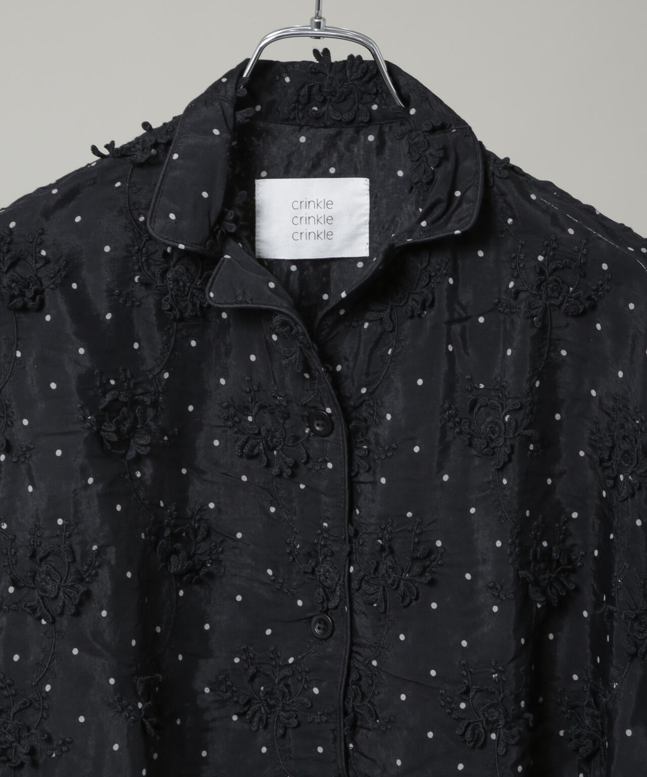 crinkle crinkle crinkle/dot 3D embroidery shirts 6716121012