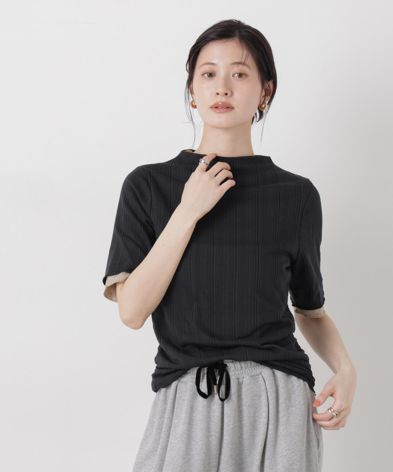 new balance/NB Greyカラーブロック半袖トップ 6716124015