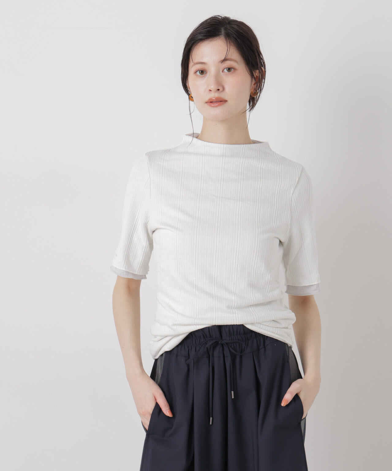 new balance/NB Greyカラーブロック半袖トップ 6716124015