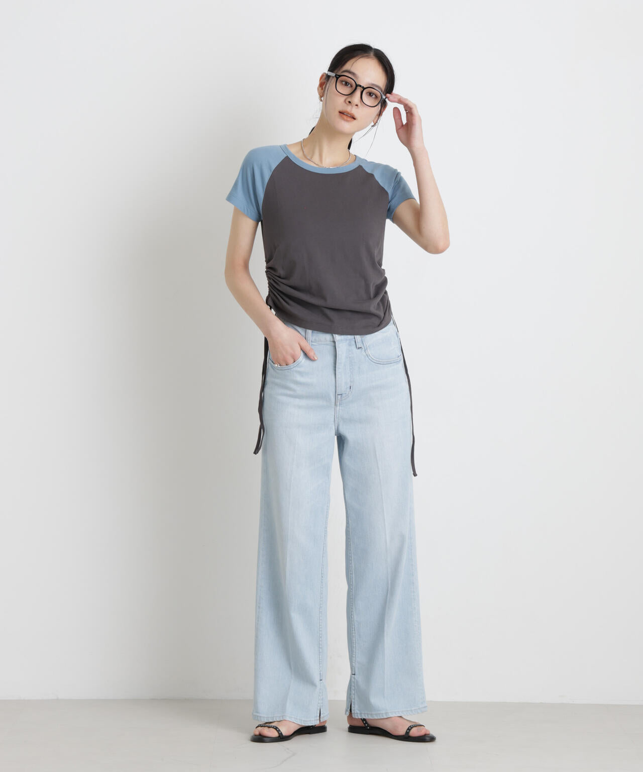 BOOKCLUB/別注 Raglan shirring shirts 6716124029