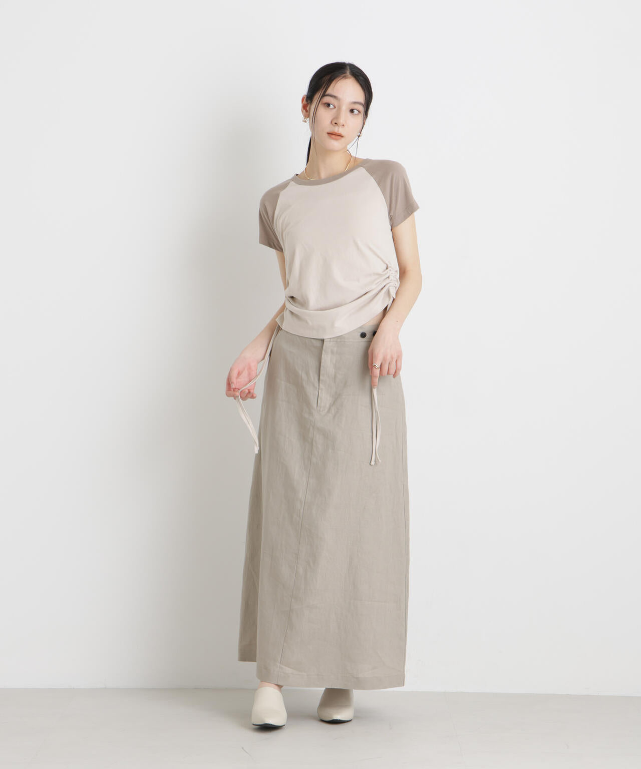 BOOKCLUB/別注 Raglan shirring shirts 6716124029