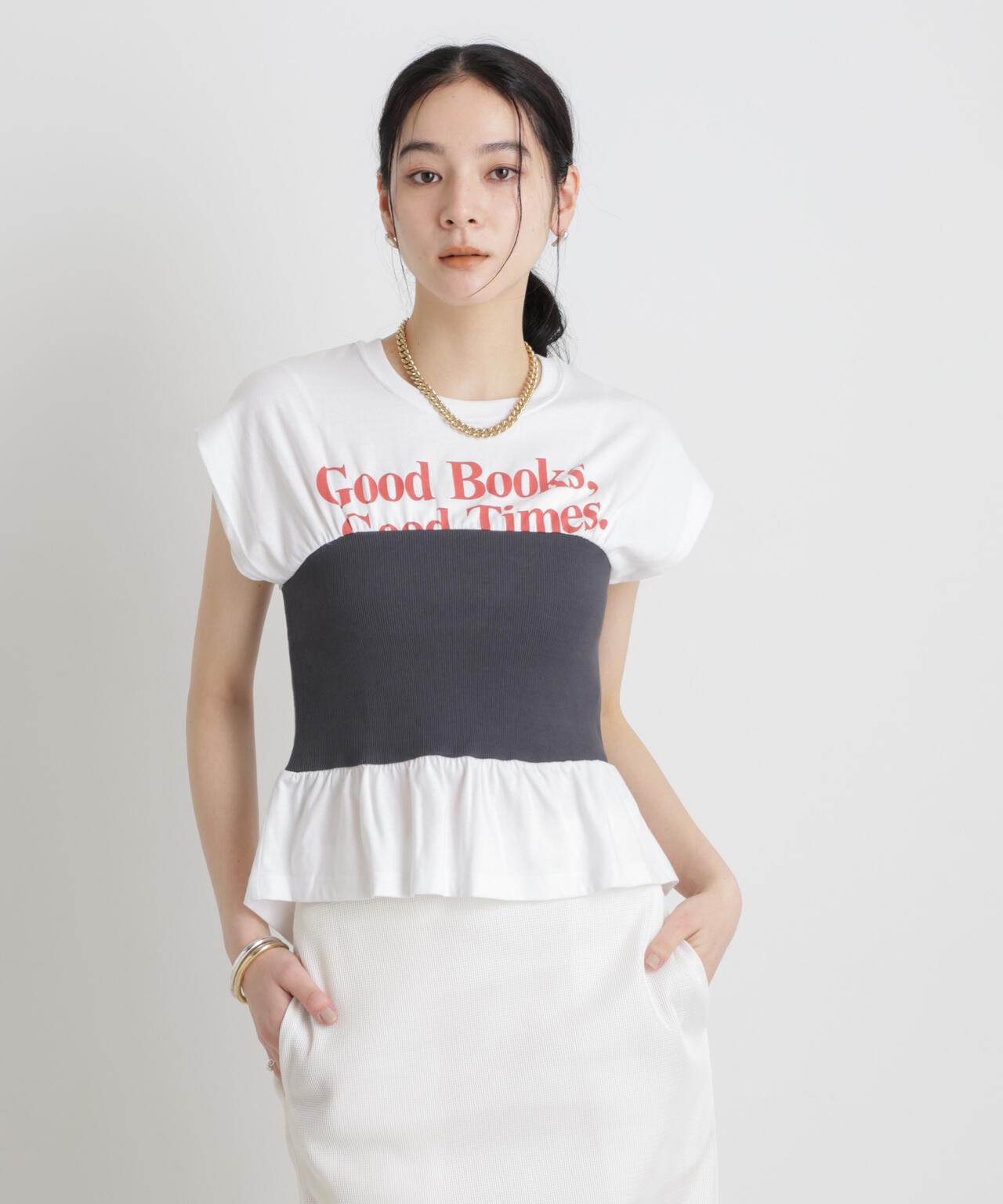 BOOKCLUB/別注 Bustier T shirts 6716124030