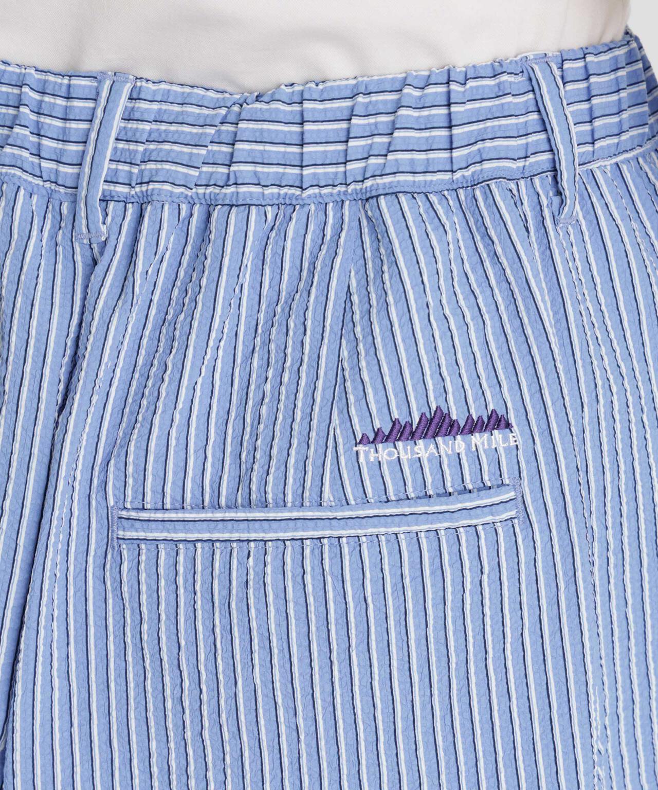 THOUSAND MILE/SEERSUCKER STRIPE WIDE PANTS(セットアップ可) 6716127017