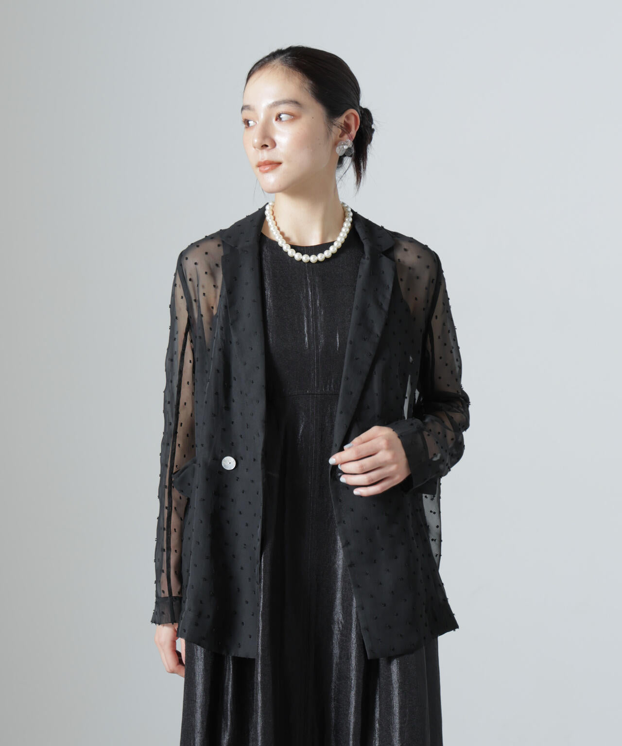 troisiemechaco/SHEER CUT JACQUARD ジャケット 6716216007