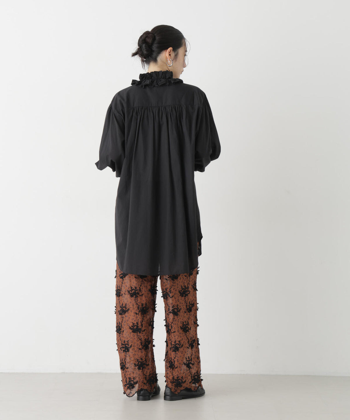 crinkle crinkle crinkle/cotton frill collar shirts 6716220003
