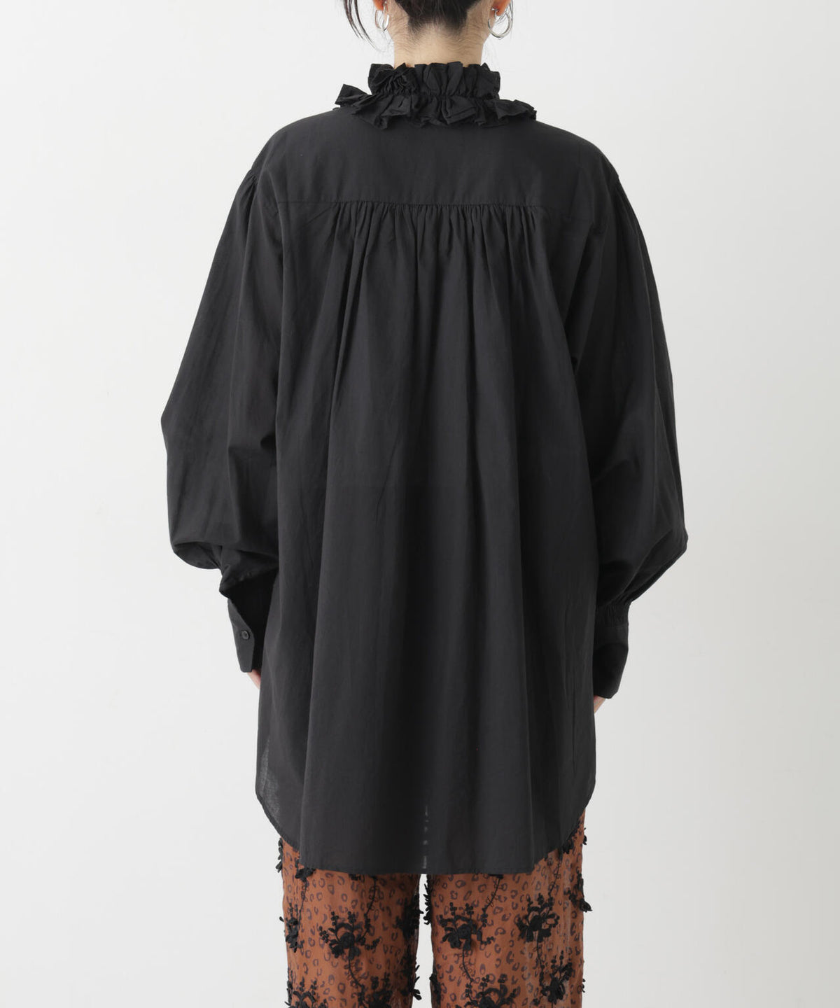crinkle crinkle crinkle/cotton frill collar shirts 6716220003