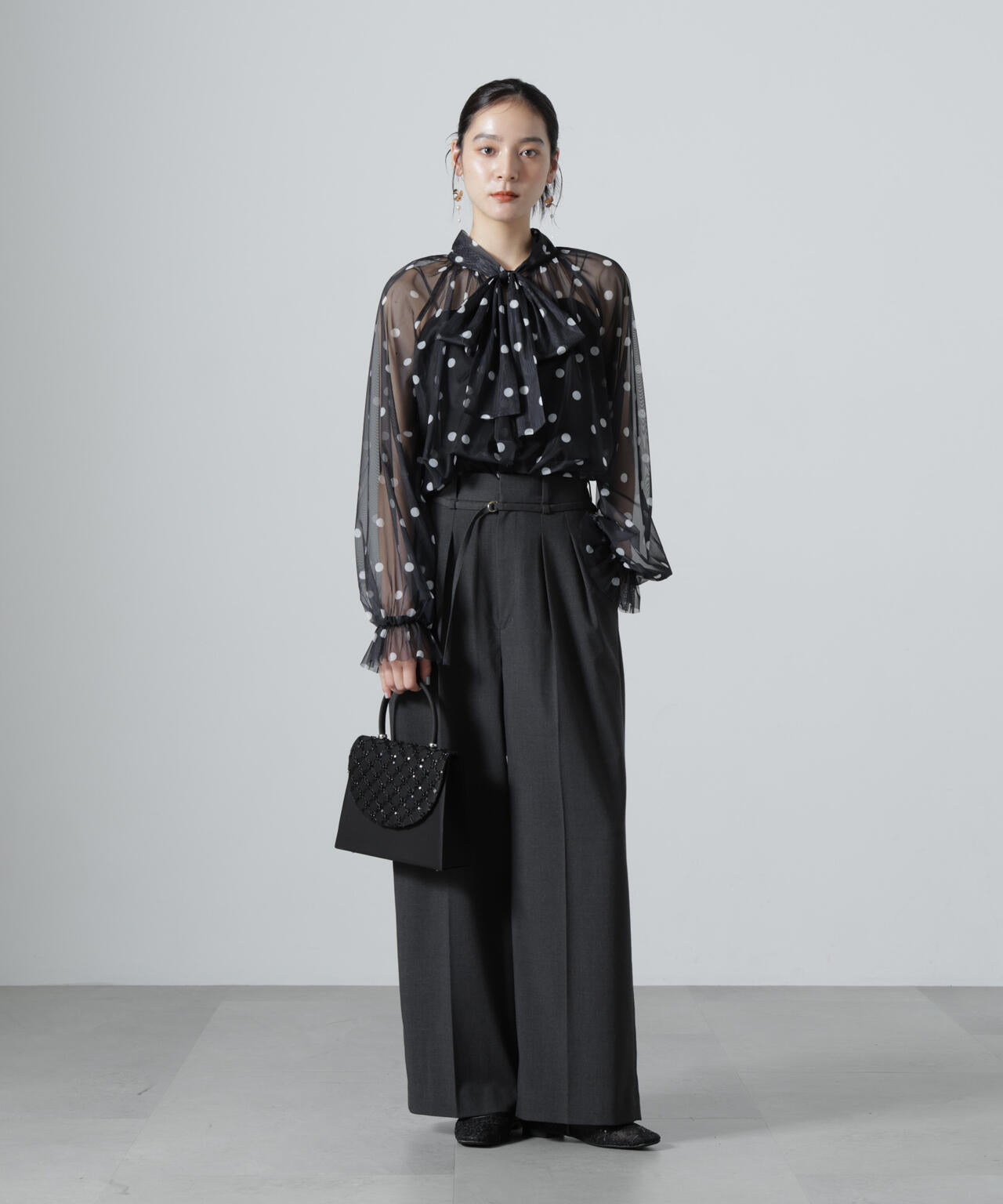 troisiemechaco/DOT×TULLE ブラウス(セットアップ可) 6716220011