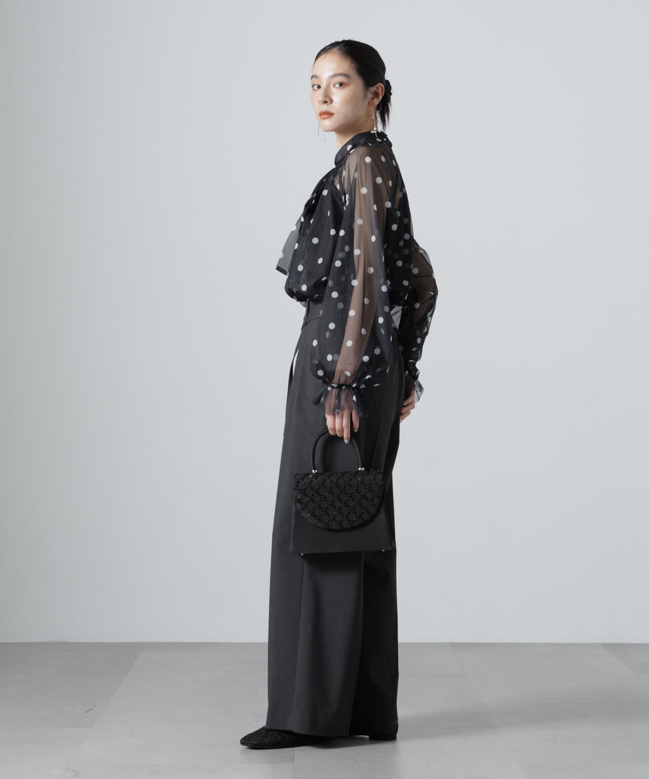troisiemechaco/DOT×TULLE ブラウス(セットアップ可) 6716220011