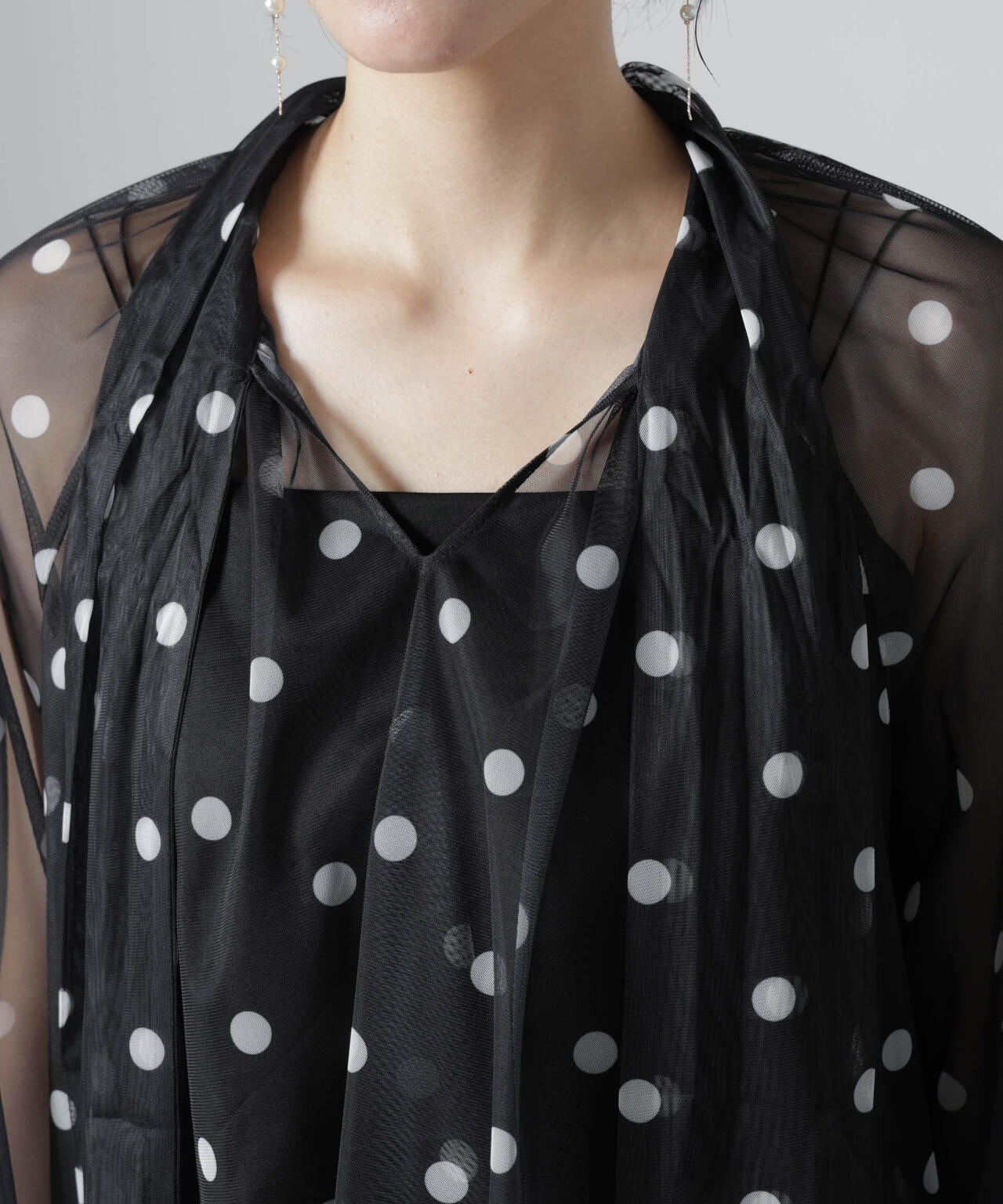 troisiemechaco/DOT×TULLE ブラウス(セットアップ可) 6716220011