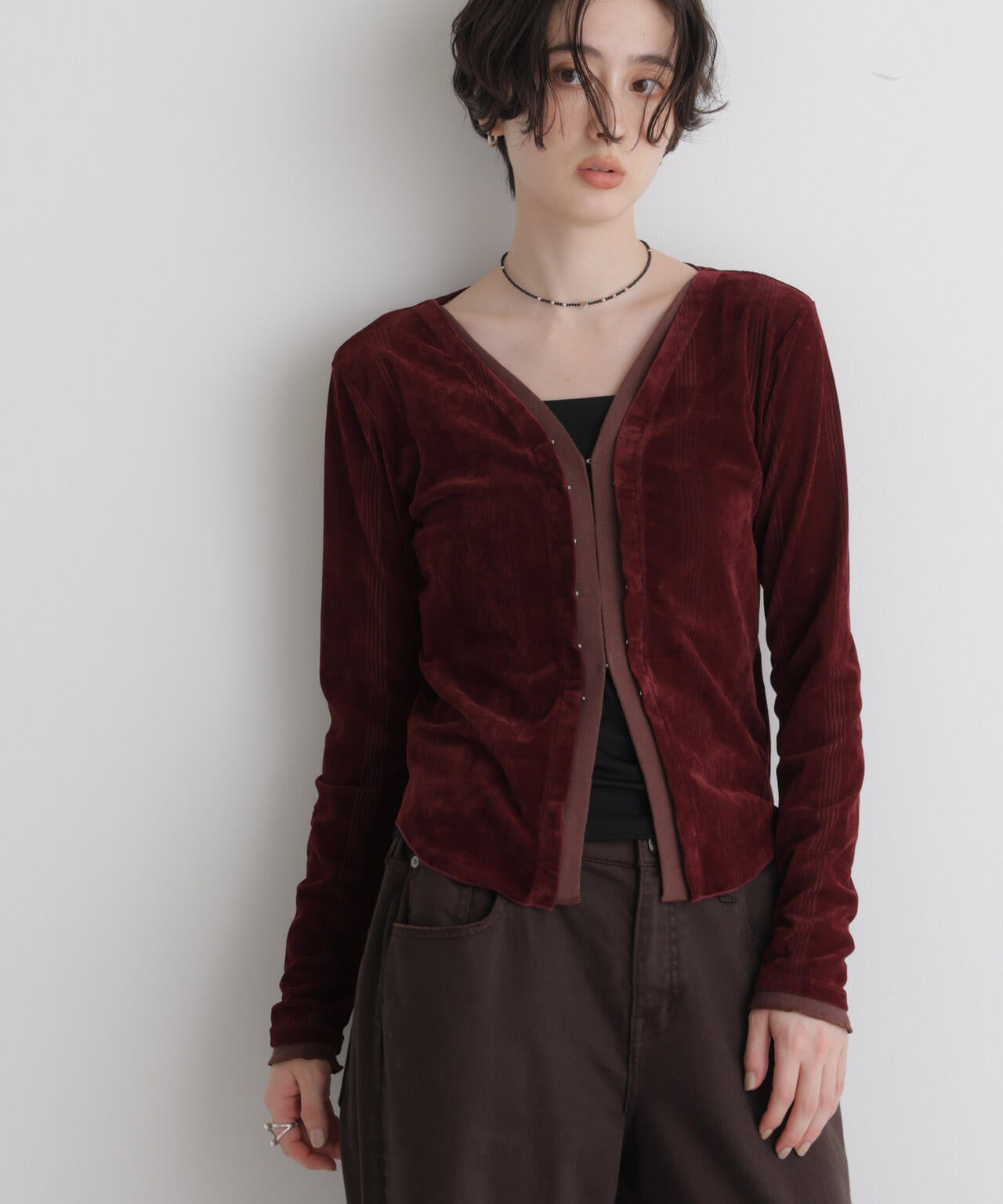 Robert P. Miller/別注 フロッキーメッシュカーデ 6716223012