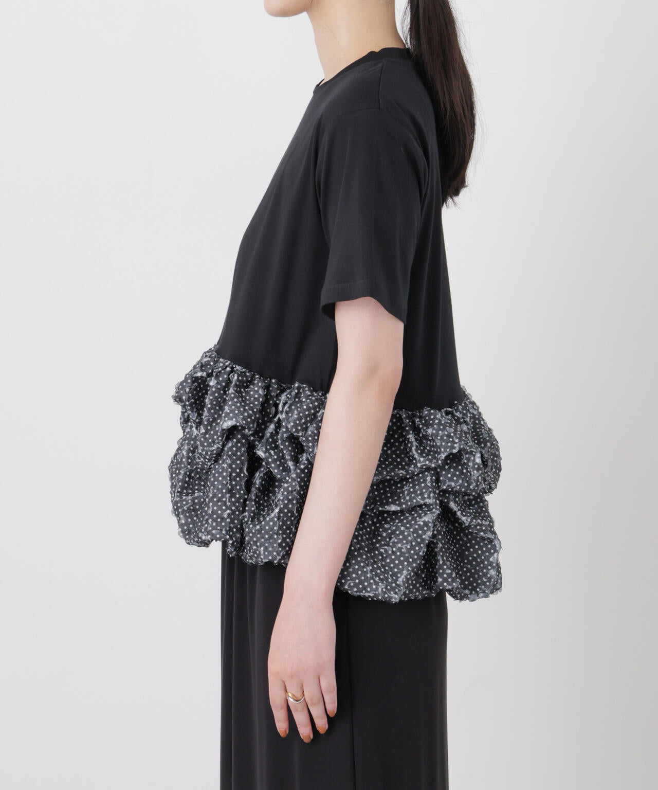 troisiemechaco/DOT TULLE LACE×JERSEY トップス 6716224007