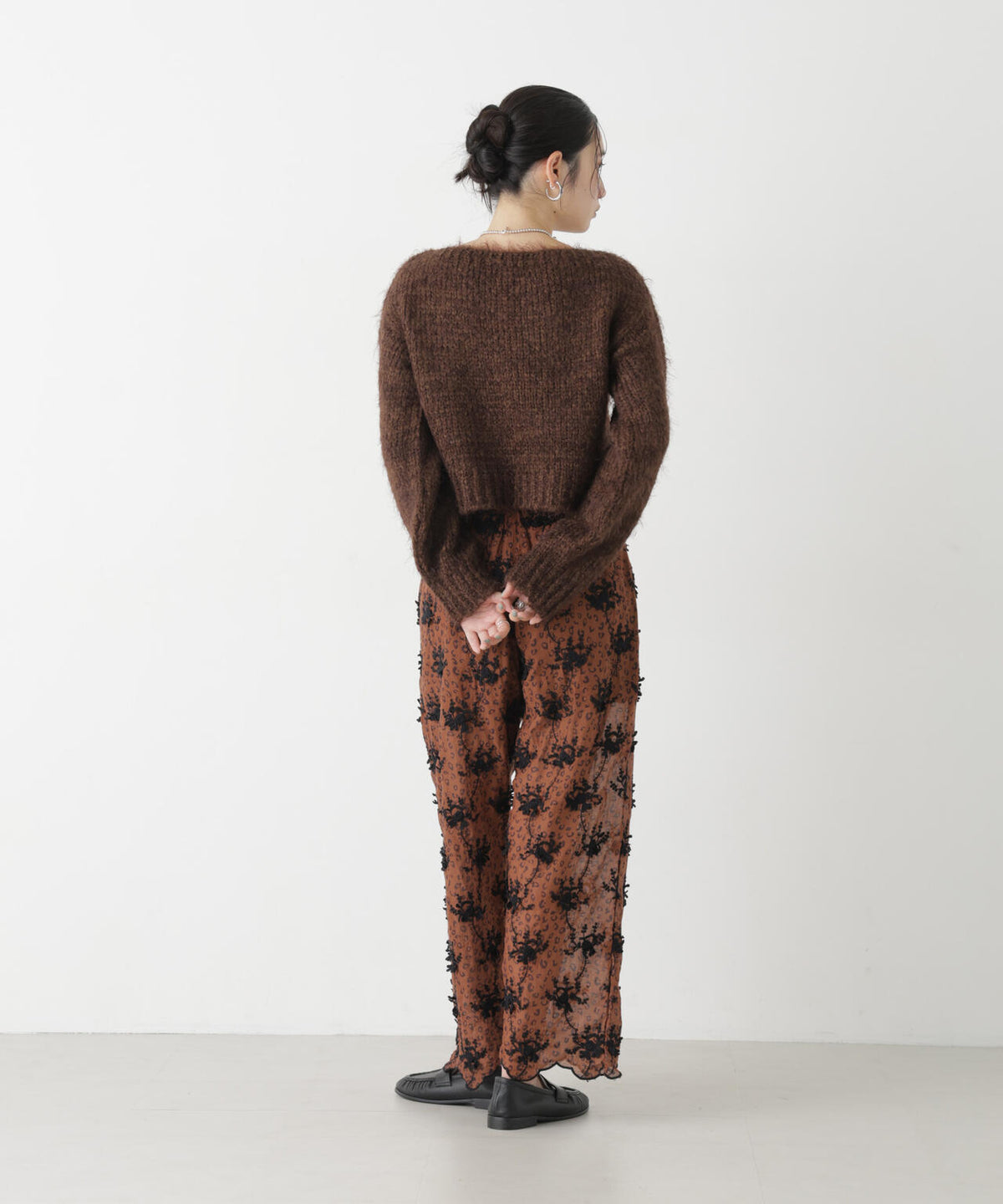 crinkle crinkle crinkle/3D embroidery leopard pants(セットアップ可) 6716227006