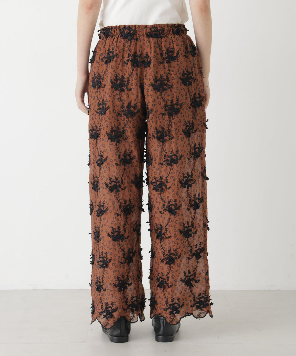 crinkle crinkle crinkle/3D embroidery leopard pants(セットアップ可) 6716227006