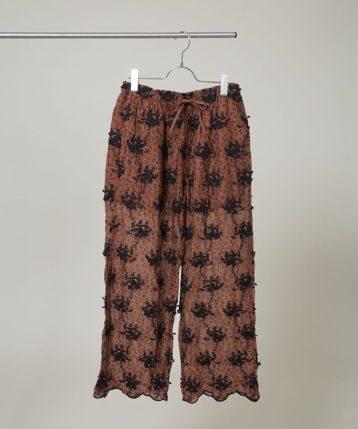 crinkle crinkle crinkle/3D embroidery leopard pants(セットアップ可) 6716227006