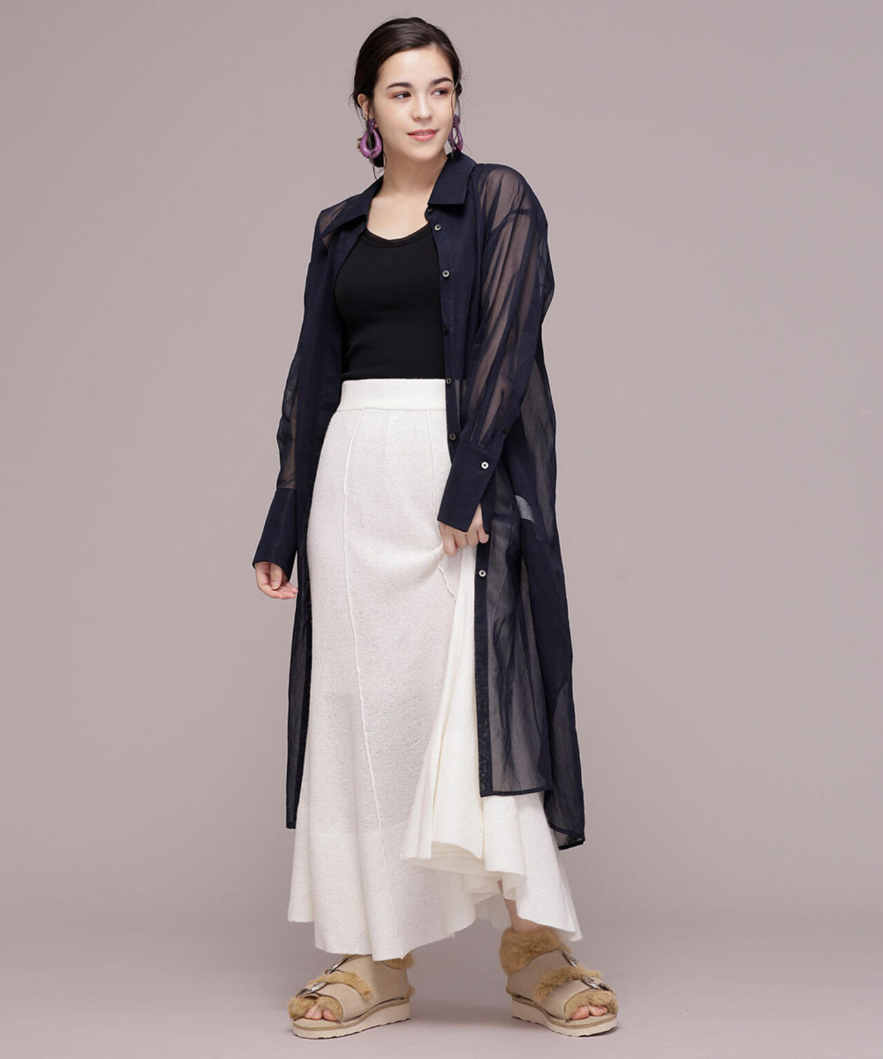 JANE SMITH/HIGH GAUGE LONG SKIRT 6719230027