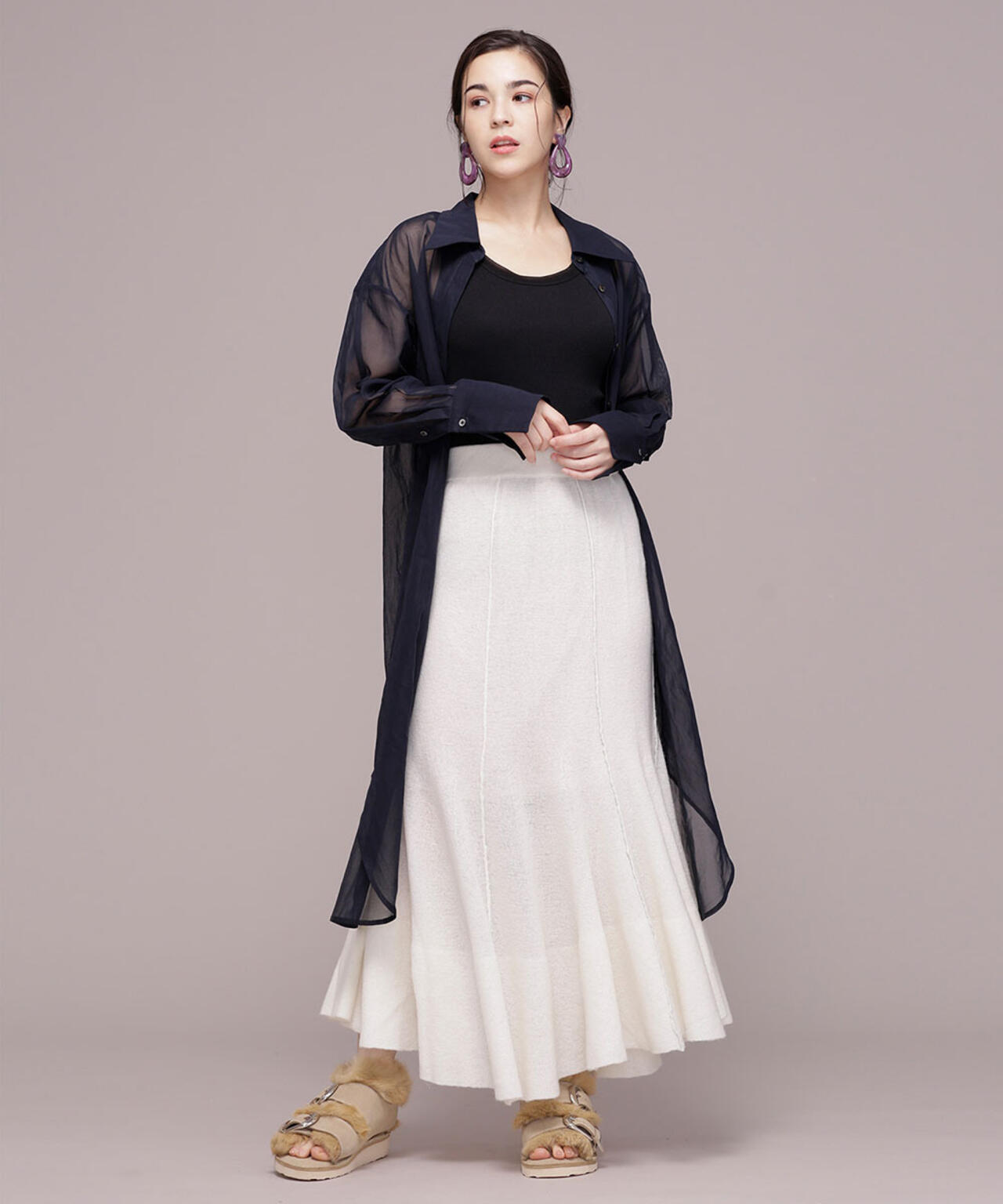 JANE SMITH/HIGH GAUGE LONG SKIRT 6719230027