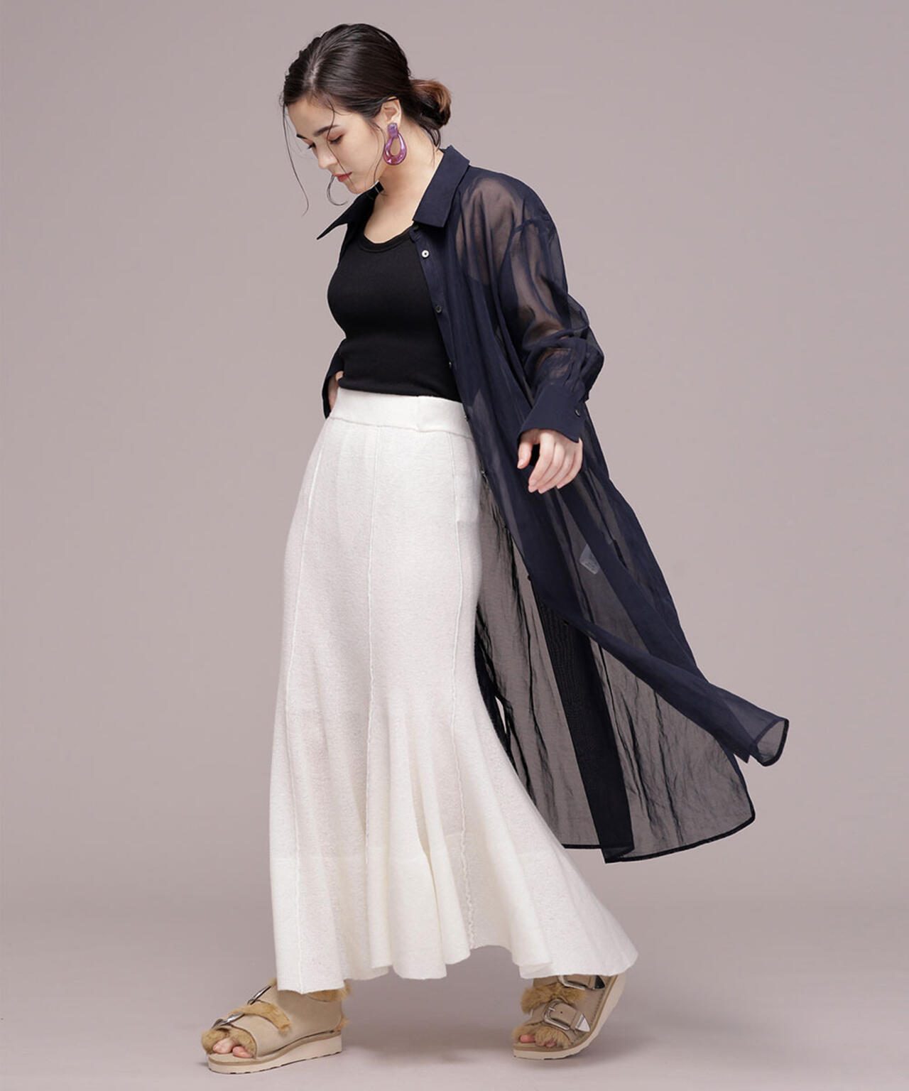 JANE SMITH/HIGH GAUGE LONG SKIRT 6719230027