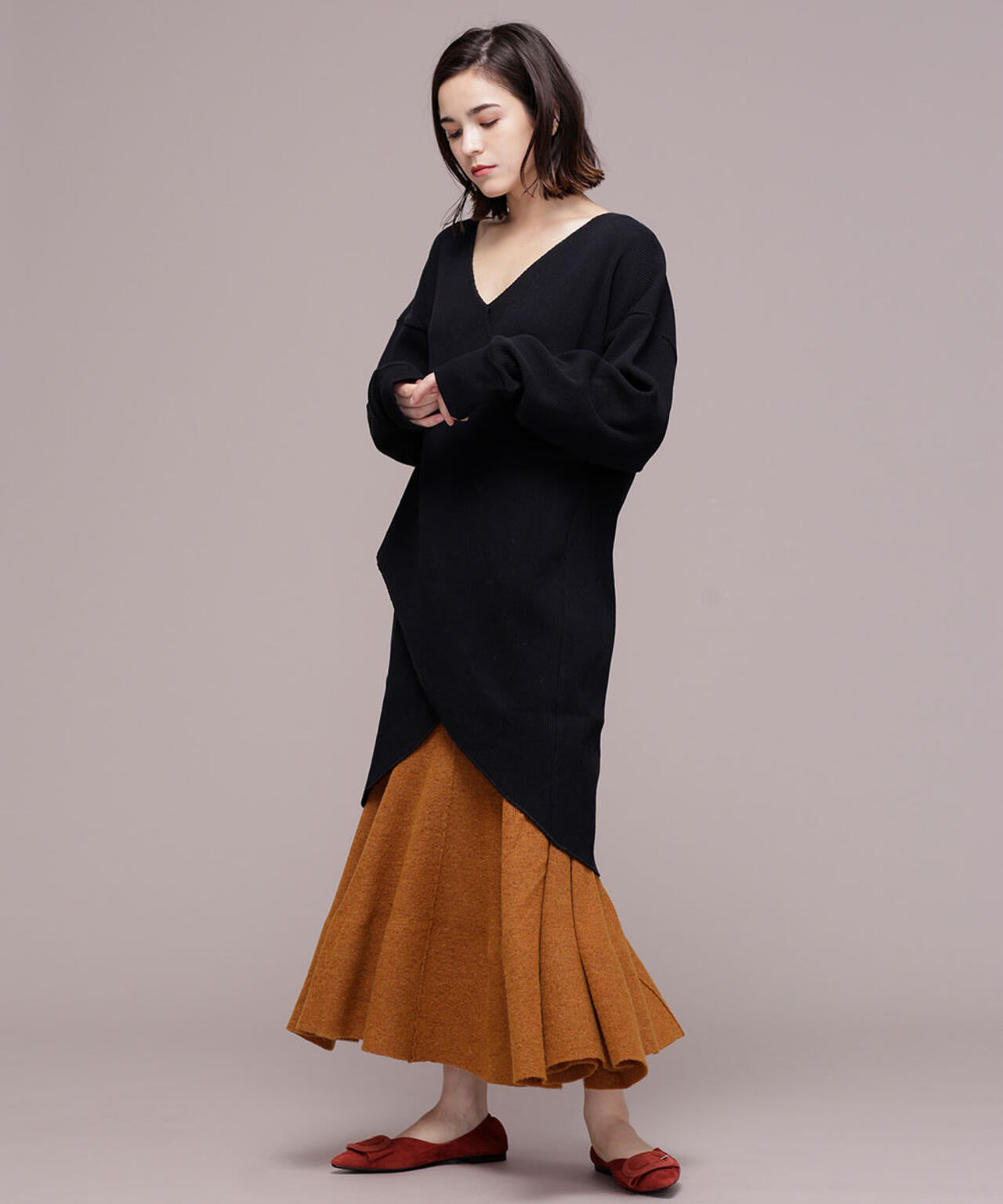 JANE SMITH/HIGH GAUGE LONG SKIRT 6719230027