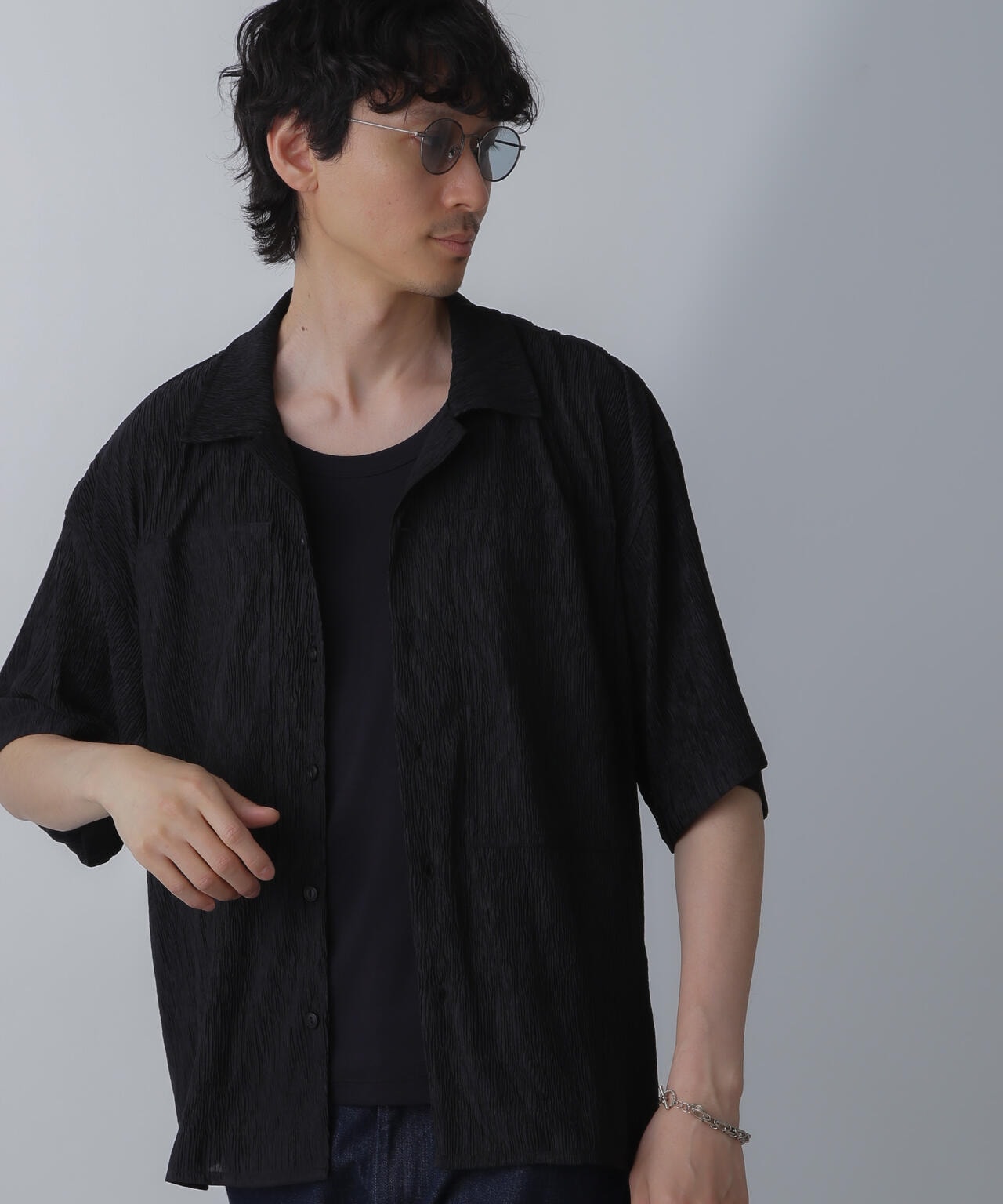 NORMANBROS別注ワイドポケット楊柳シャツ 半袖 6724121214