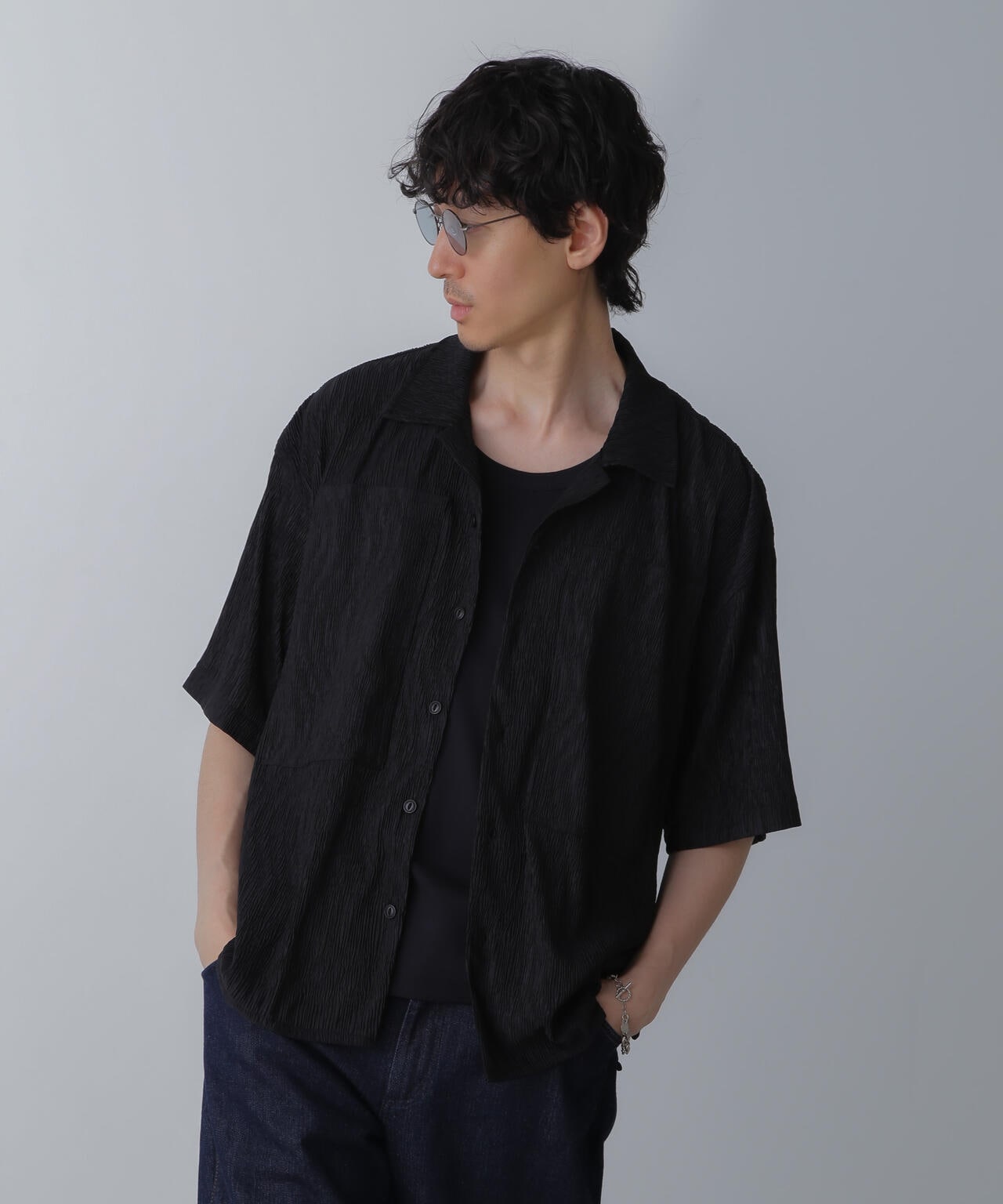 NORMANBROS別注ワイドポケット楊柳シャツ 半袖 6724121214